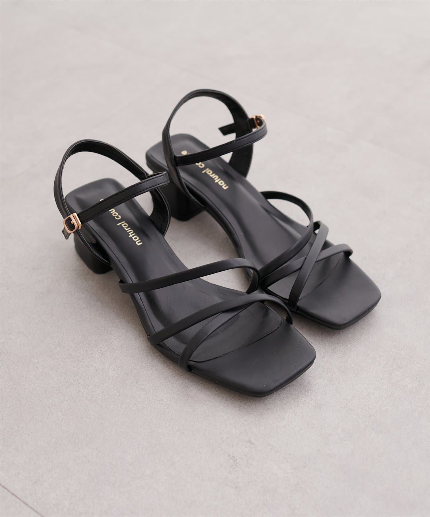 natural couture(ナチュラルクチュール) スムース細ヒモサンダル