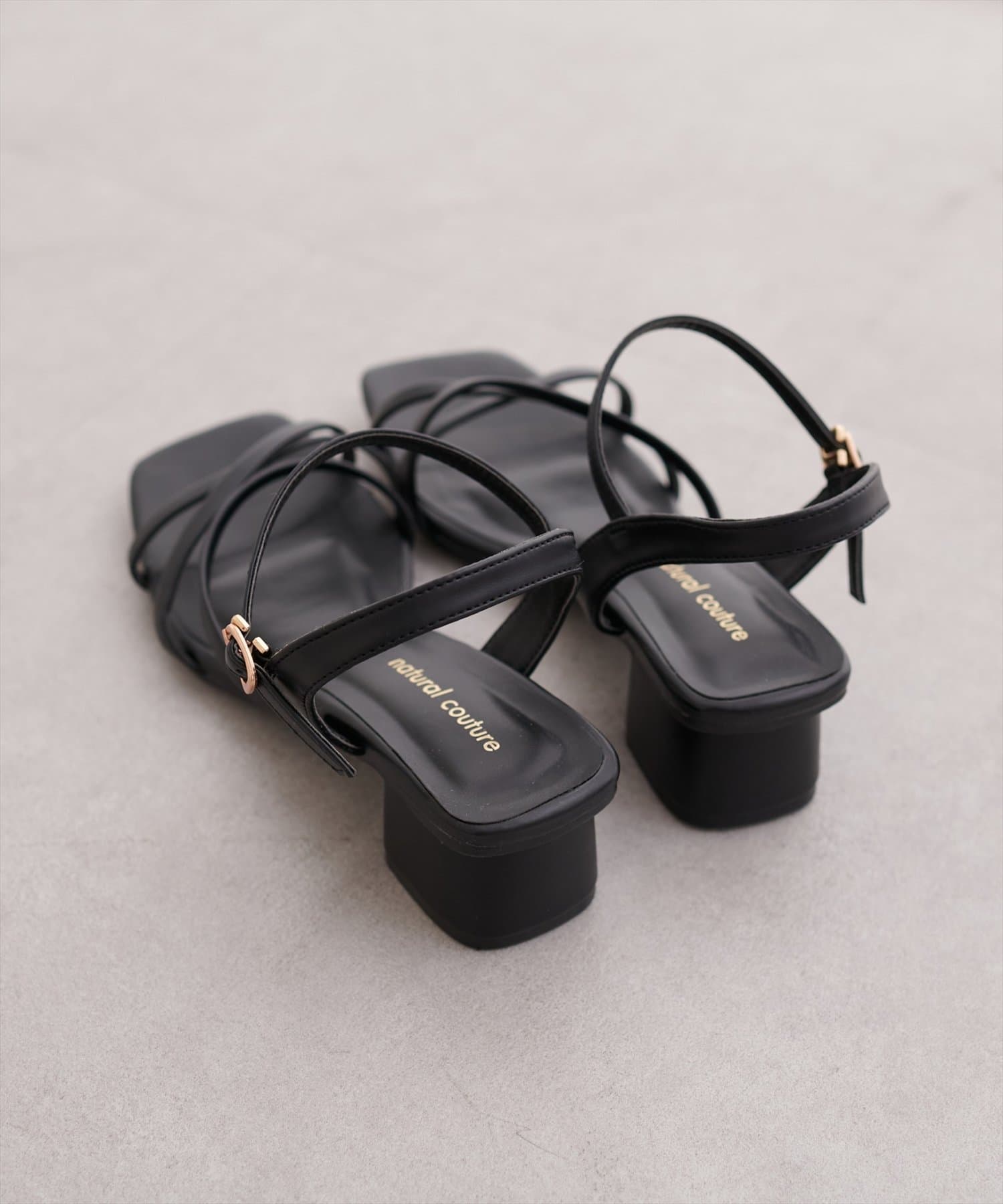 natural couture(ナチュラルクチュール) スムース細ヒモサンダル