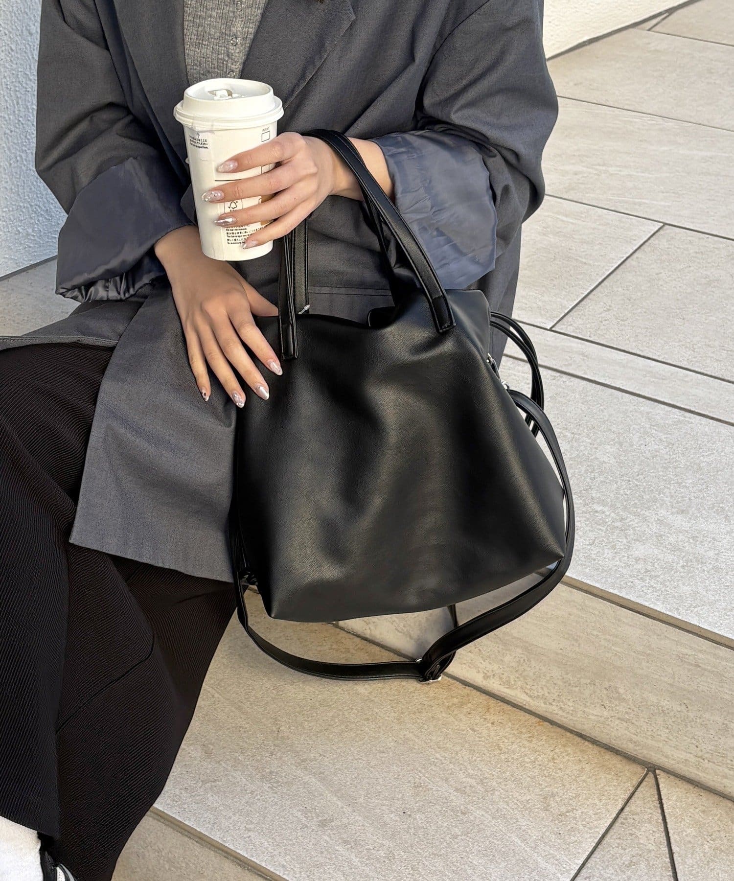 Lattice(ラティス) 巾着ショルダーバッグ