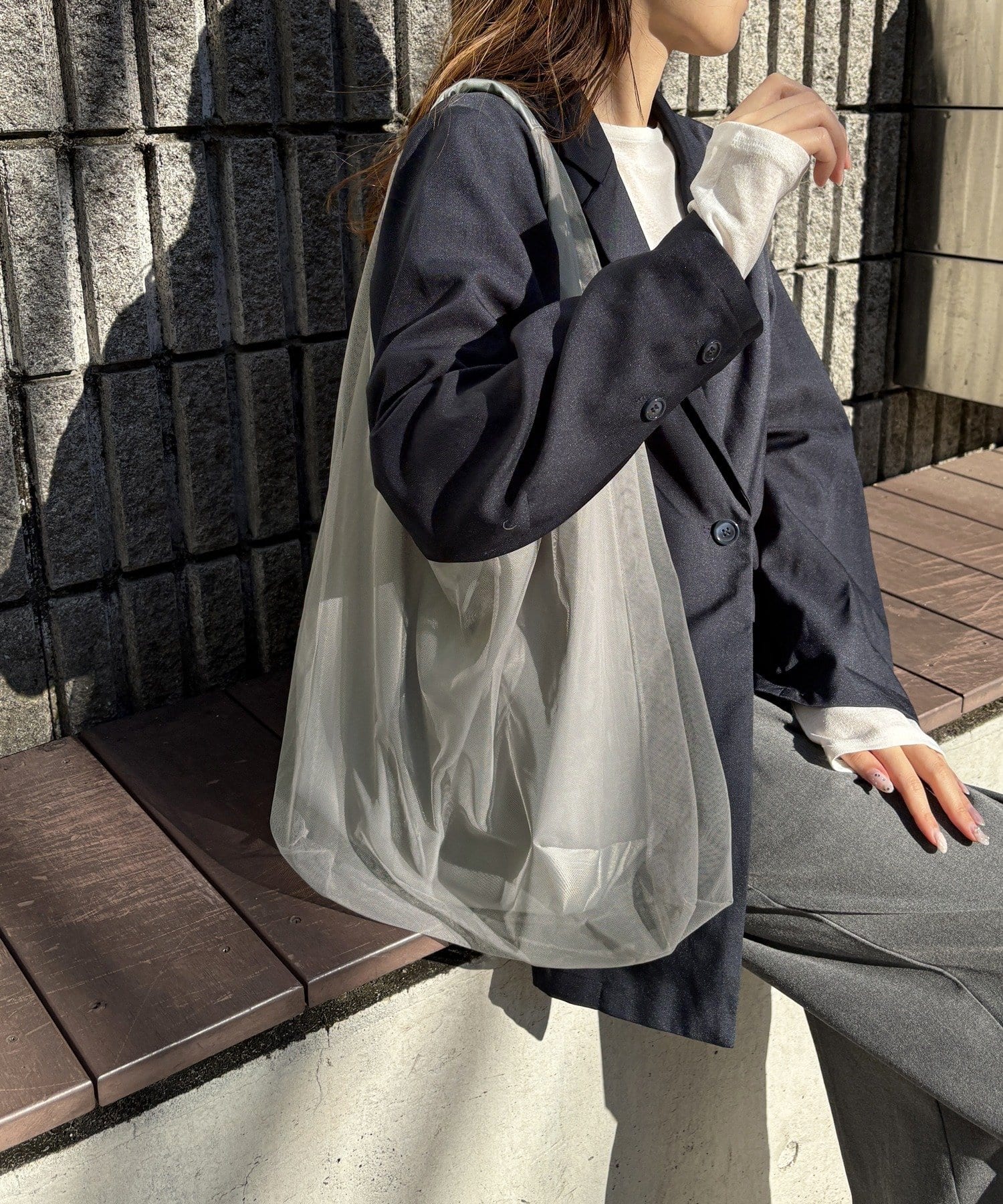 Lattice(ラティス) チュールトートバッグ