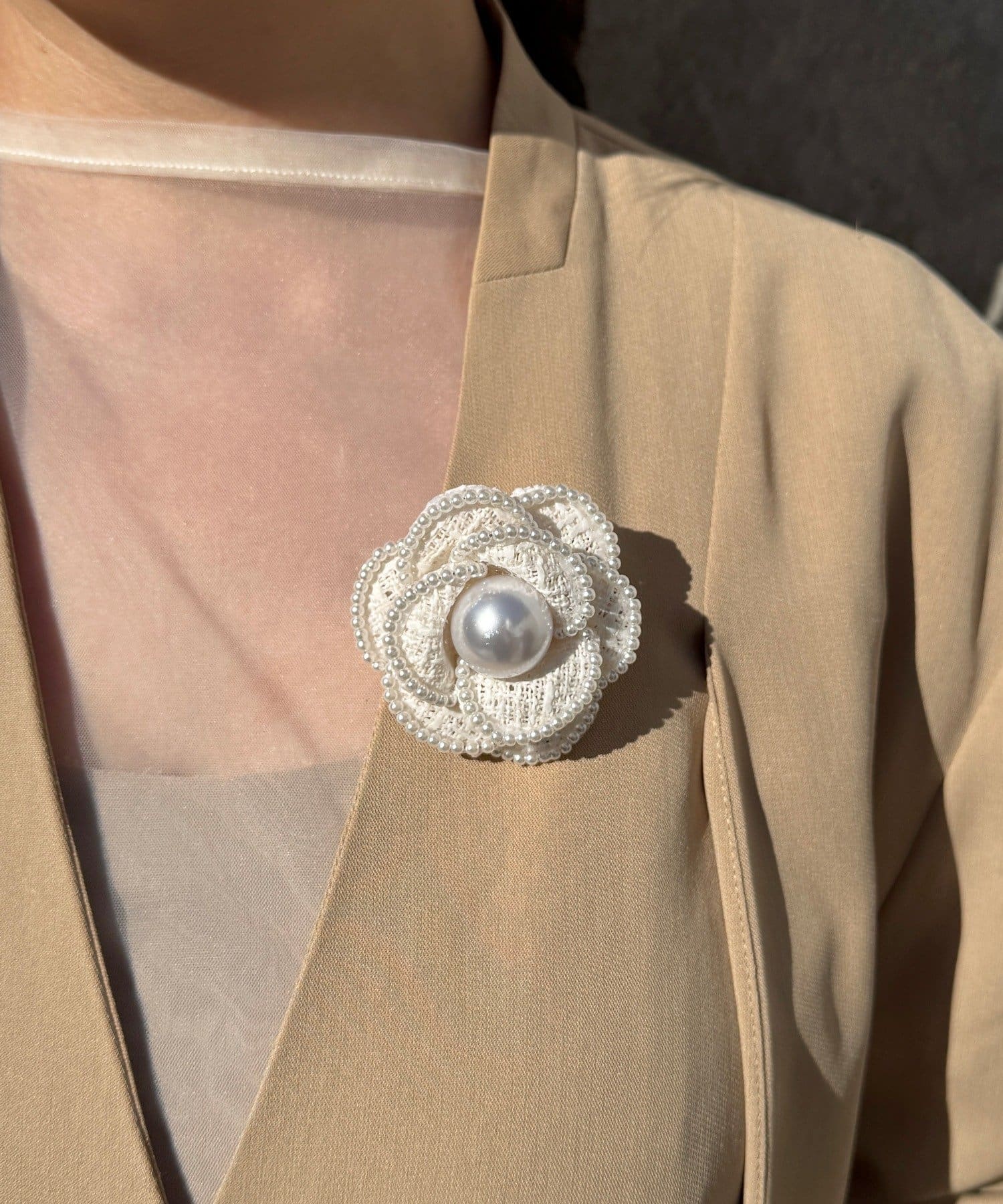 Lattice(ラティス) 【オケージョン】ツイードフラワーコサージュ