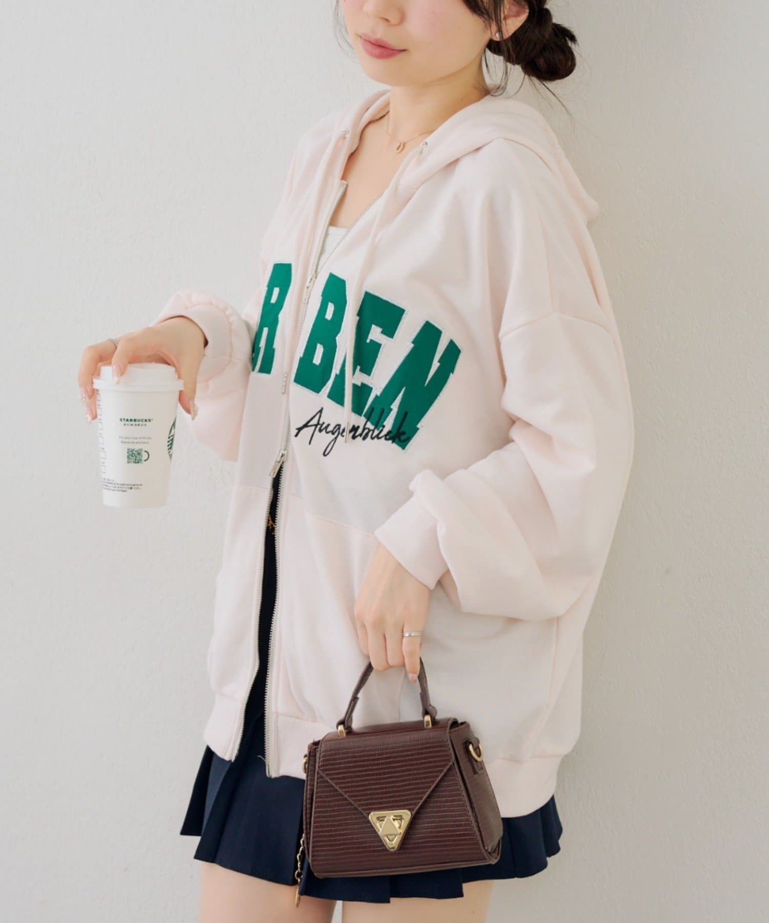 NICE CLAUP / OLIVE des OLIVE OUTLET(ナイスクラップ  / オリーブ デ オリーブ アウトレット) 【RMAF】フードロゴＺＩＰパーカー