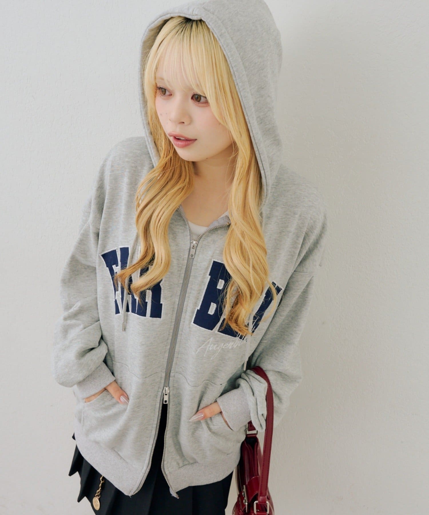 NICE CLAUP / OLIVE des OLIVE OUTLET(ナイスクラップ  / オリーブ デ オリーブ アウトレット) 【RMAF】フードロゴＺＩＰパーカー