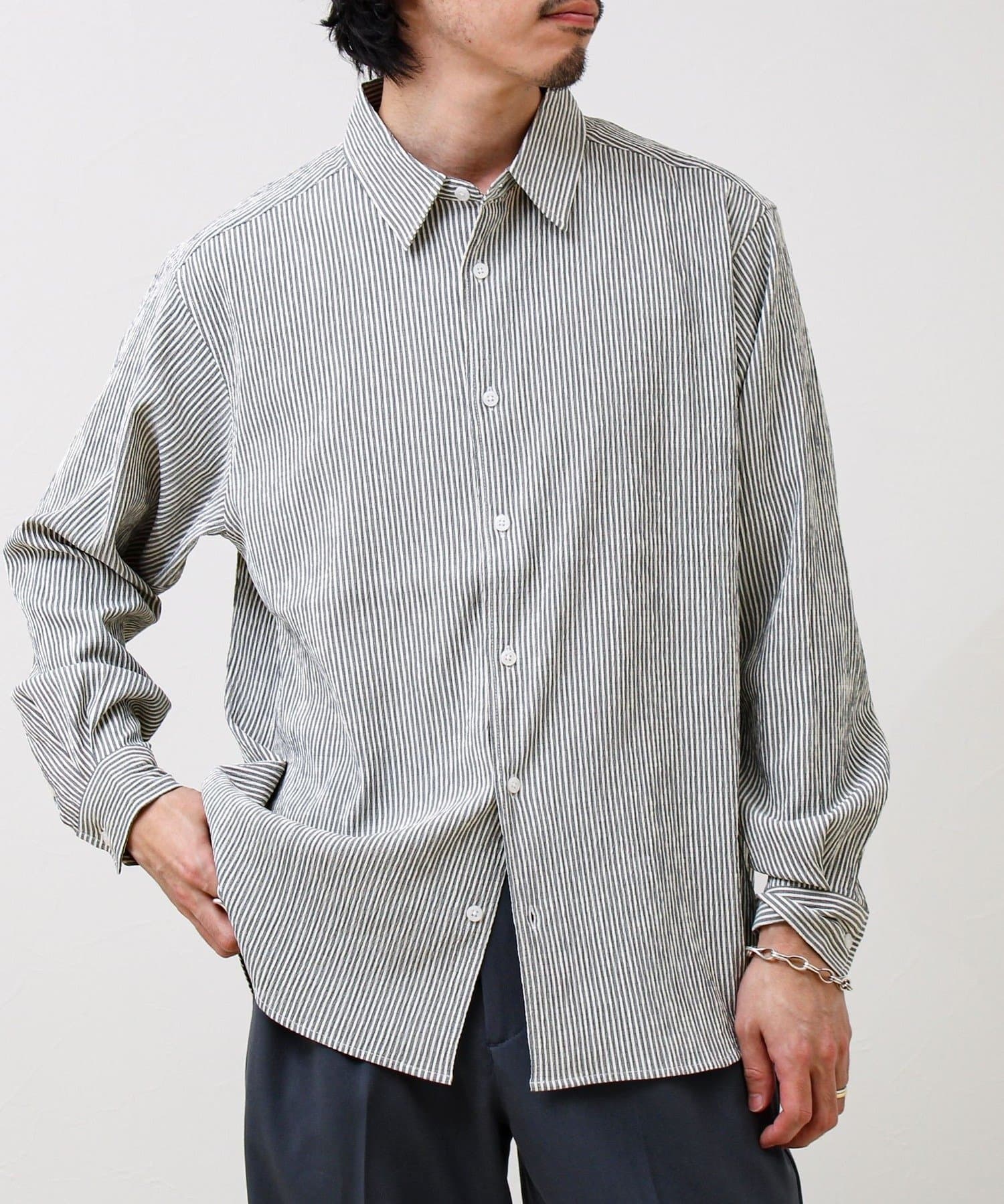 FREDY & GLOSTER(フレディ アンド グロスター) 【清涼感のある表情】ストライプレギュラーカラーシャツ