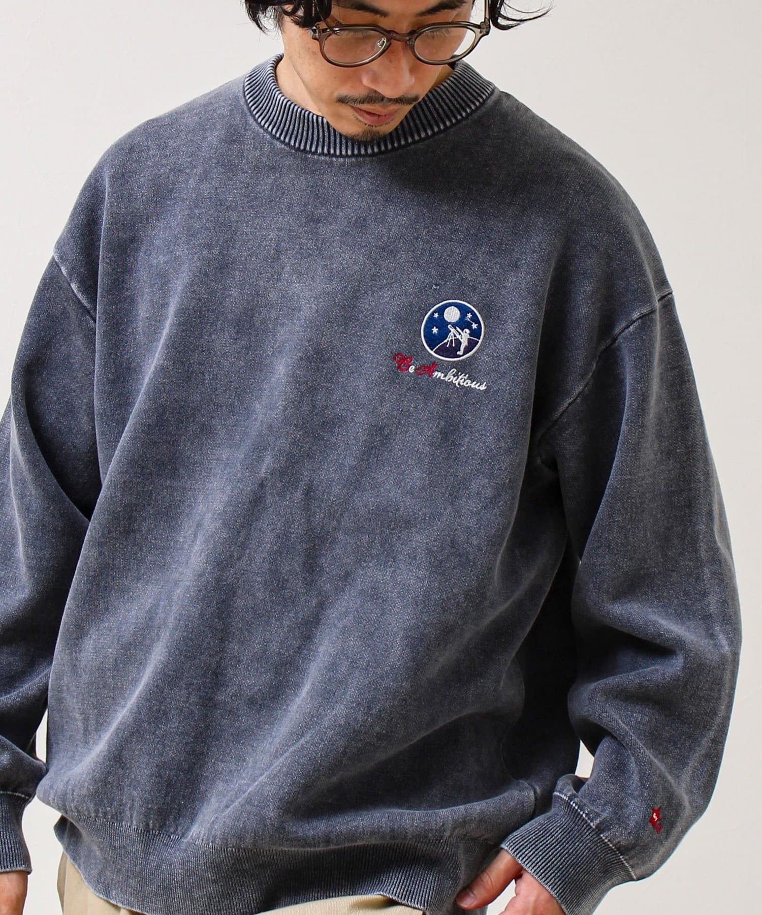 FREDY & GLOSTER(フレディ アンド グロスター) 【BOYエンブレム刺繍】Wフェイス フェードプルオーバーニット