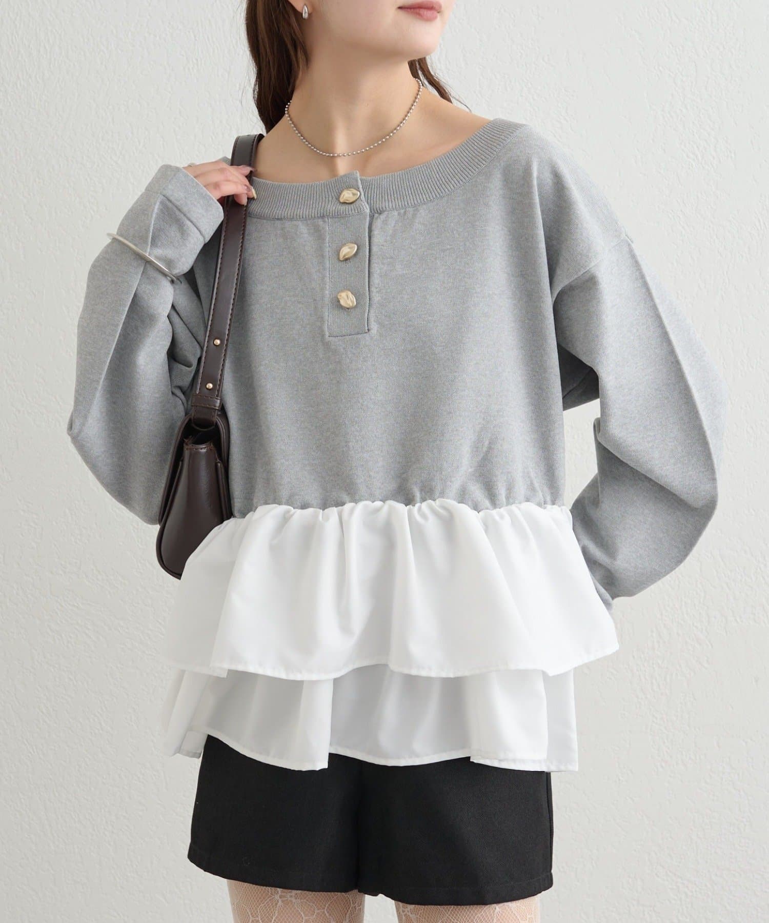 mystic(ミスティック) ペプラムヘンリーニット