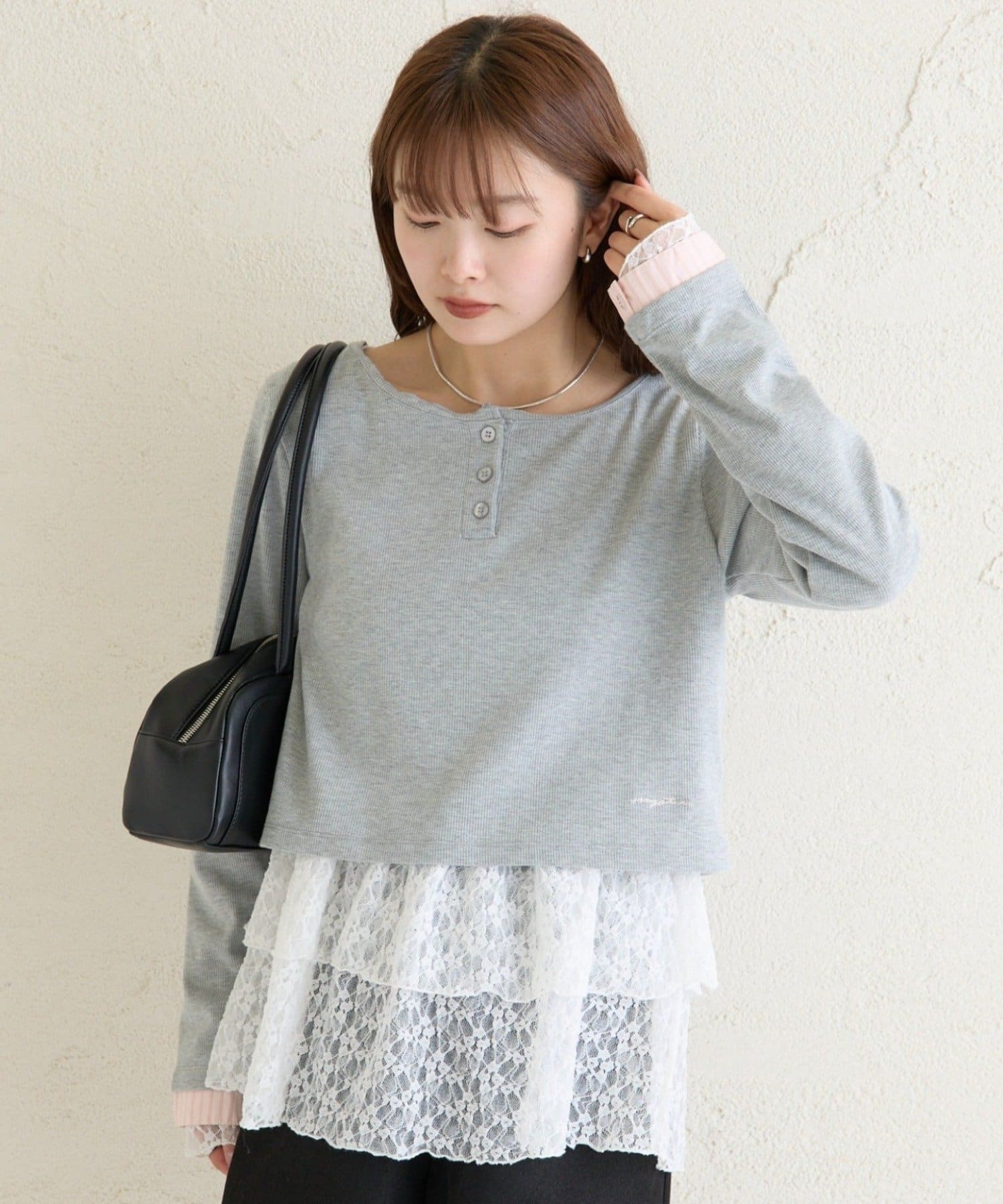 mystic(ミスティック) ヘンリーネックチビロンT