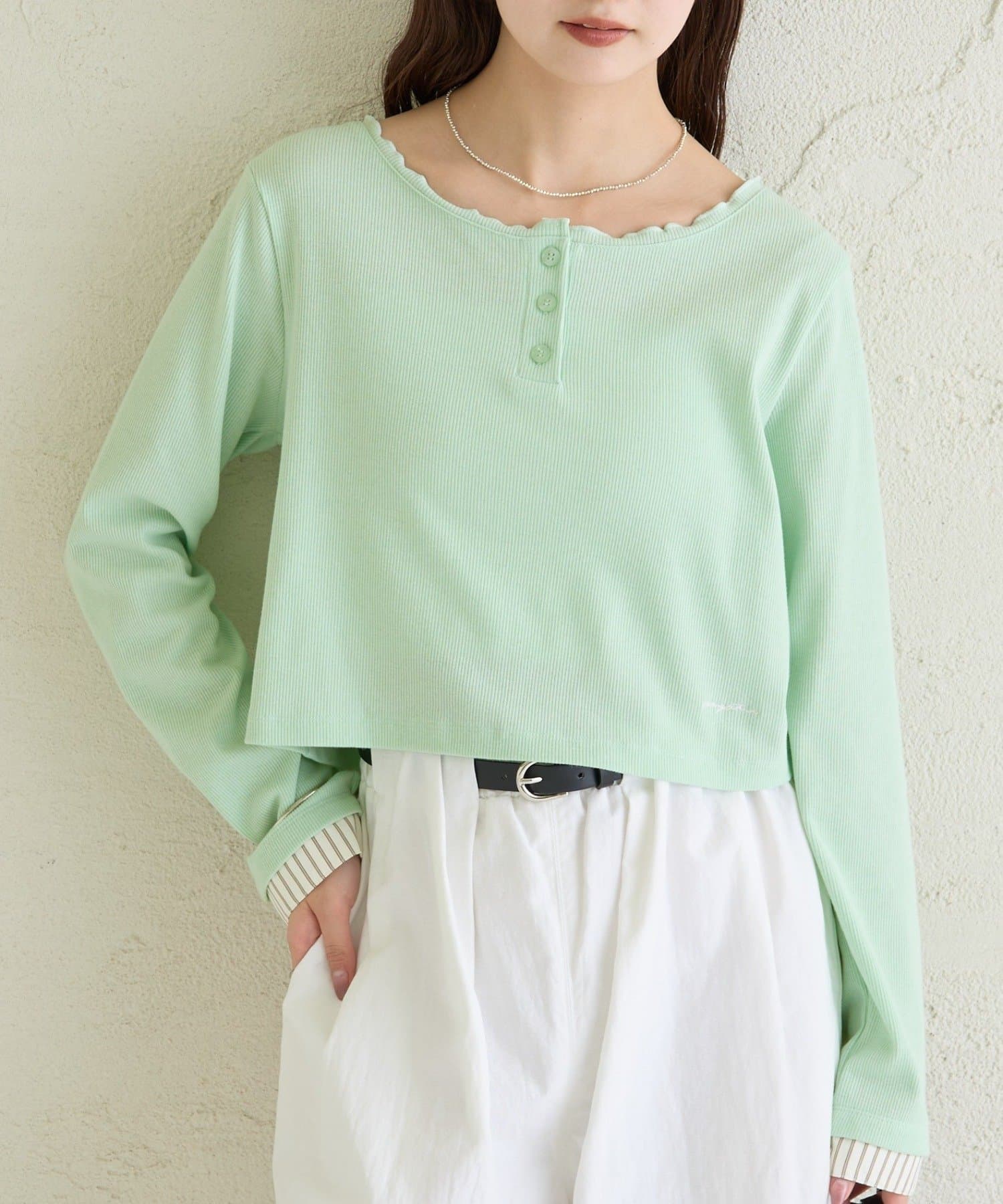 mystic(ミスティック) ヘンリーネックチビロンT