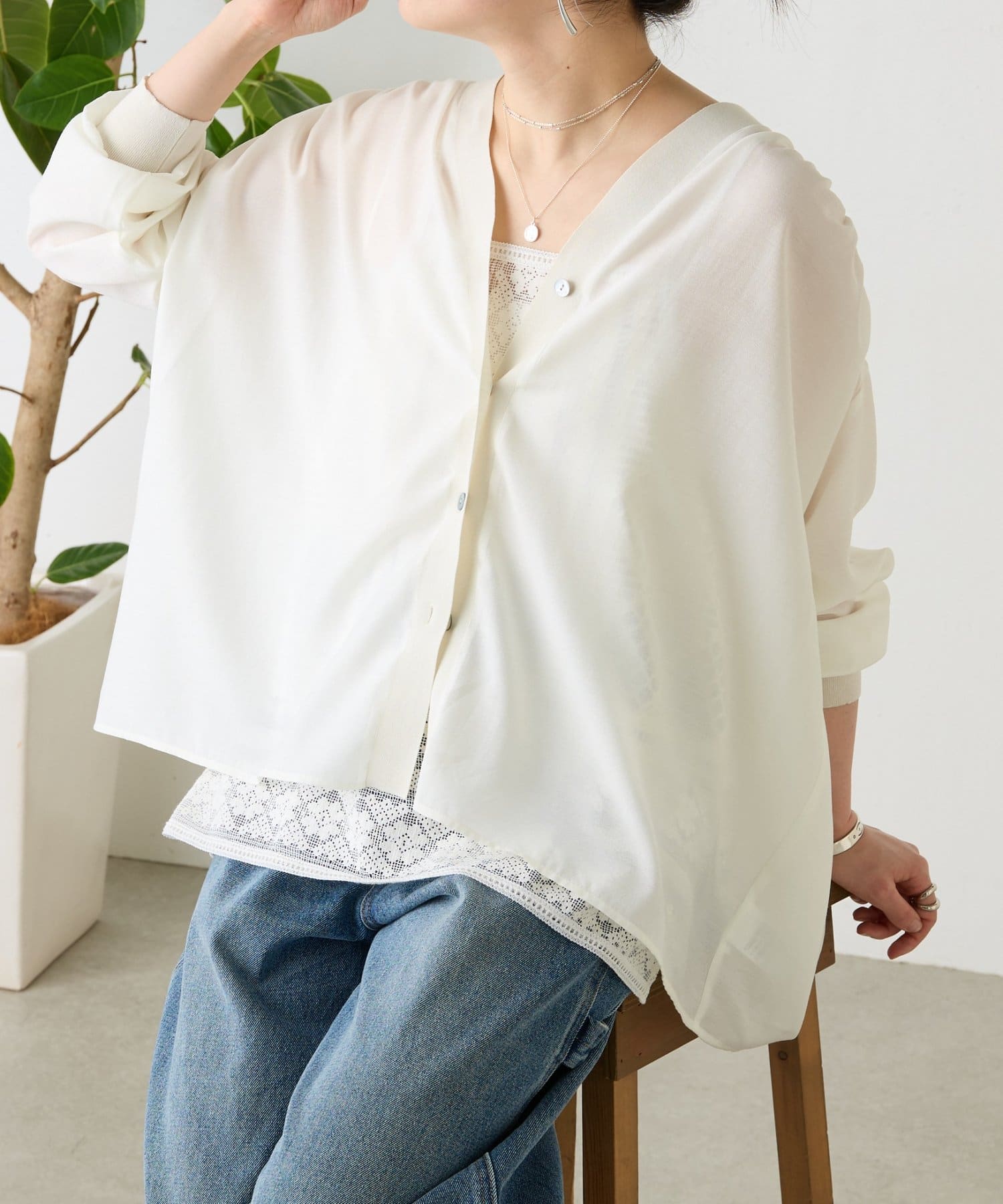 BEARDSLEY(ビアズリー) 《2/20(金)12：00予約開始》シアーブラウスカーディガン