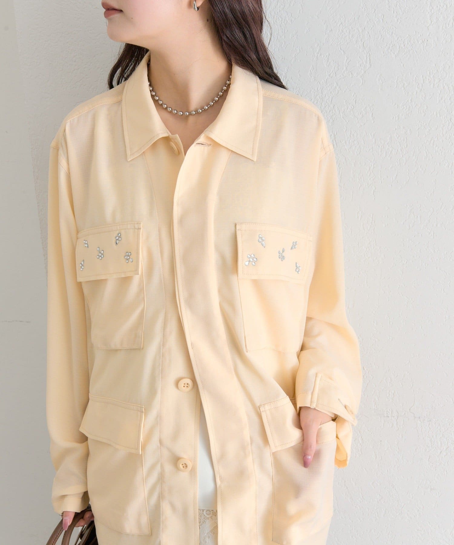 mystic(ミスティック) ポケットビジューカバーオール