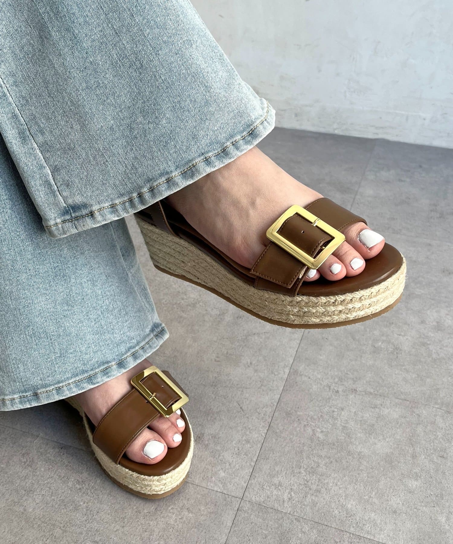 prose verse(プロズヴェール) バックルベルトジュート厚底サンダル