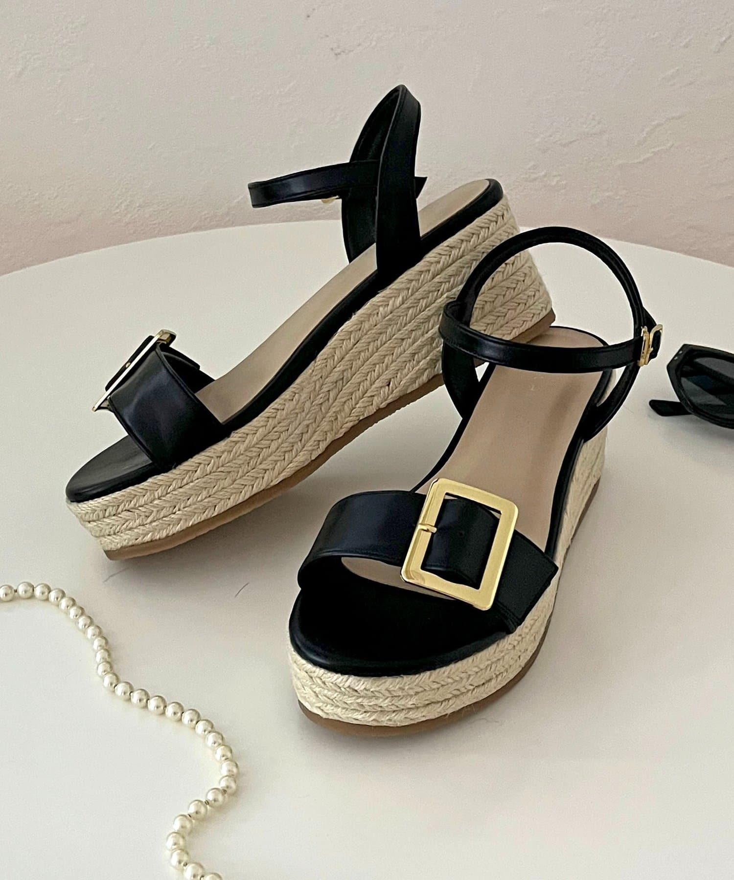 prose verse(プロズヴェール) バックルベルトジュート厚底サンダル