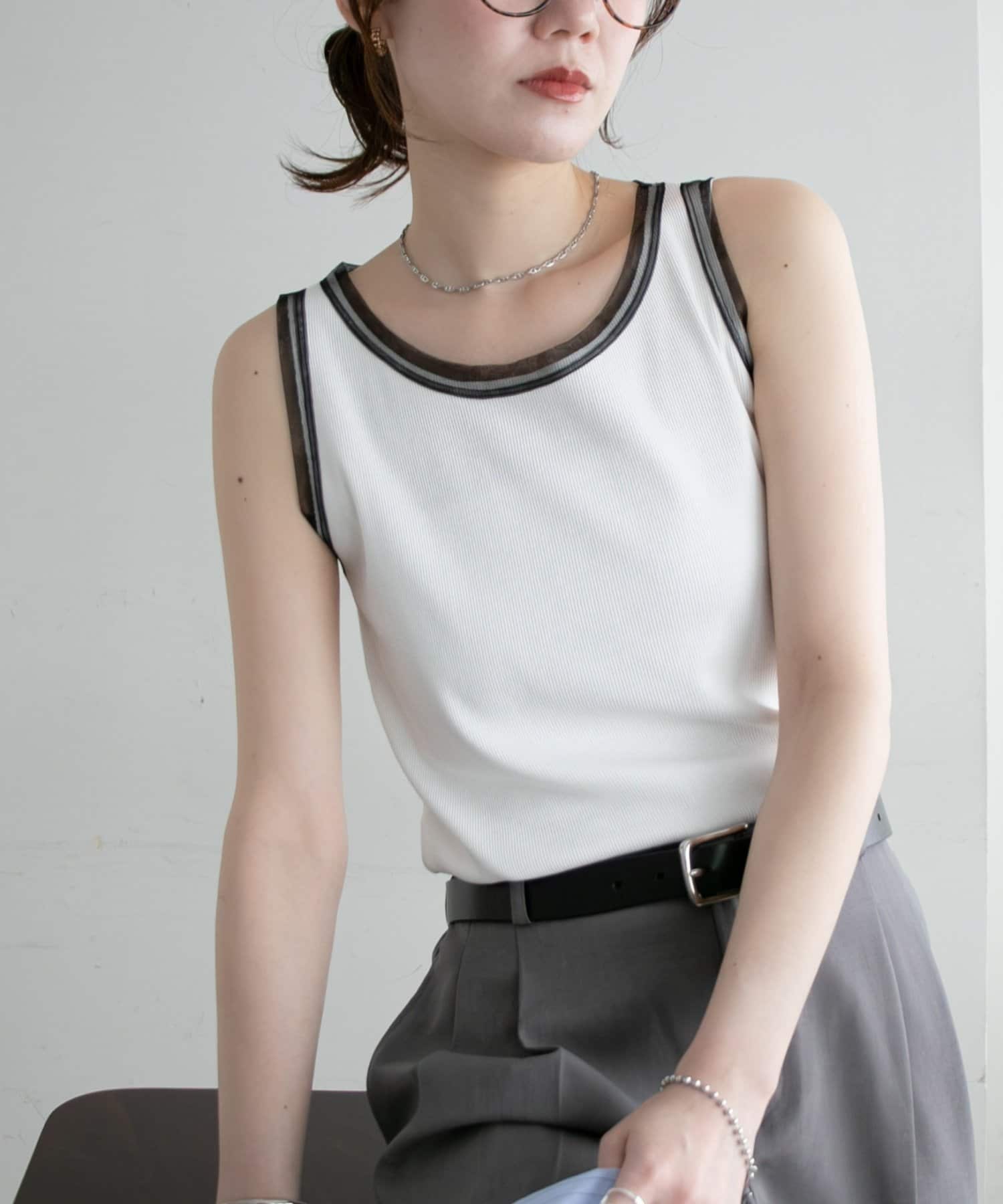 DISCOAT(ディスコート) 【SS先行予約】リブチュール使いタンク