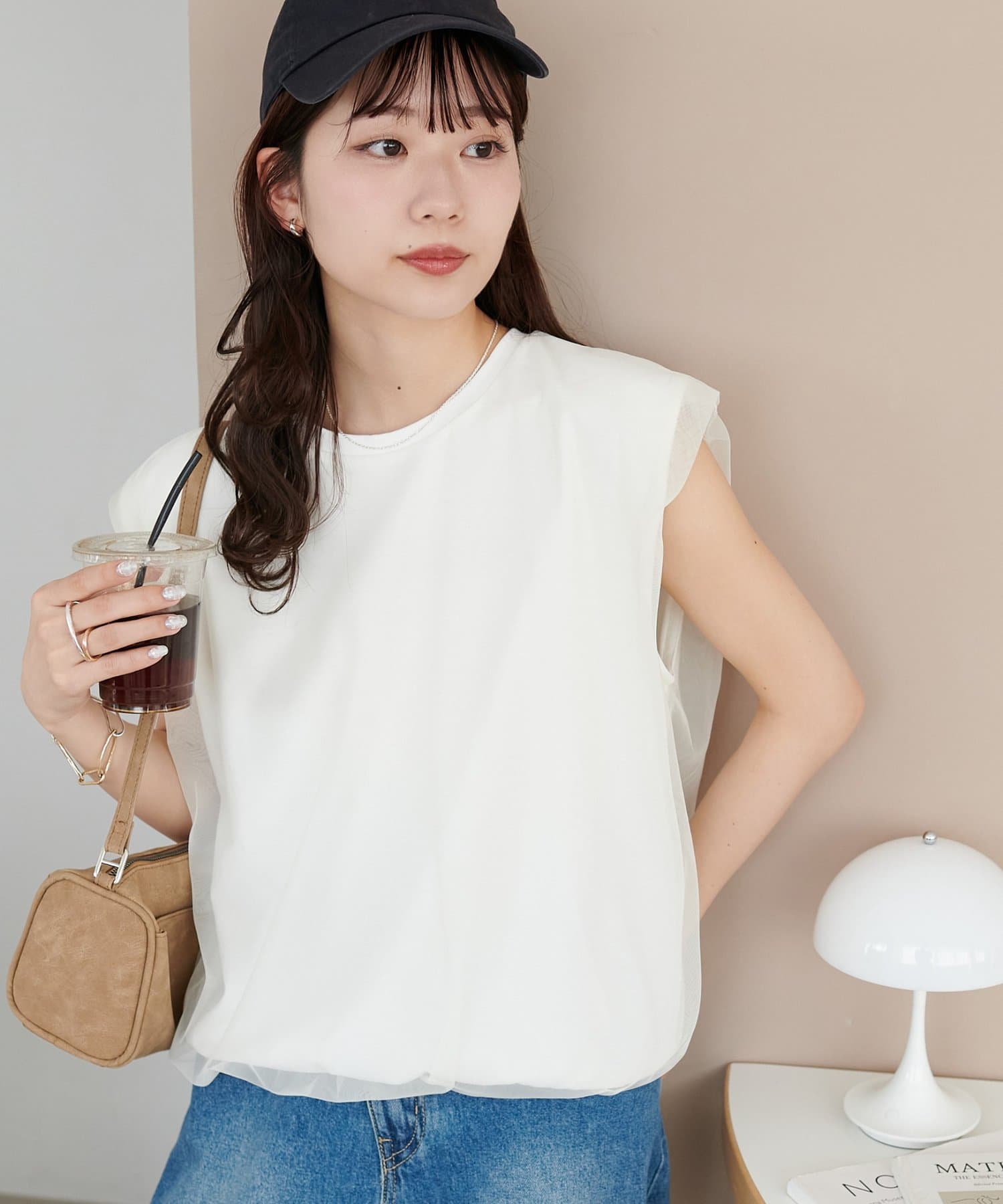 DISCOAT(ディスコート) 【〝♡”で教えて春の推し服】チュール使いバルーンフレンチ