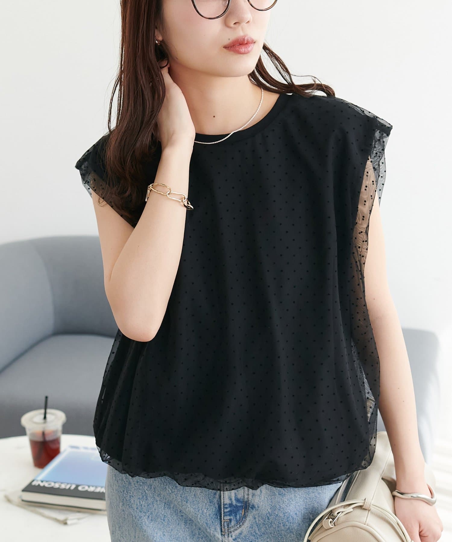 DISCOAT(ディスコート) 【〝♡”で教えて春の推し服】チュール使いバルーンフレンチ