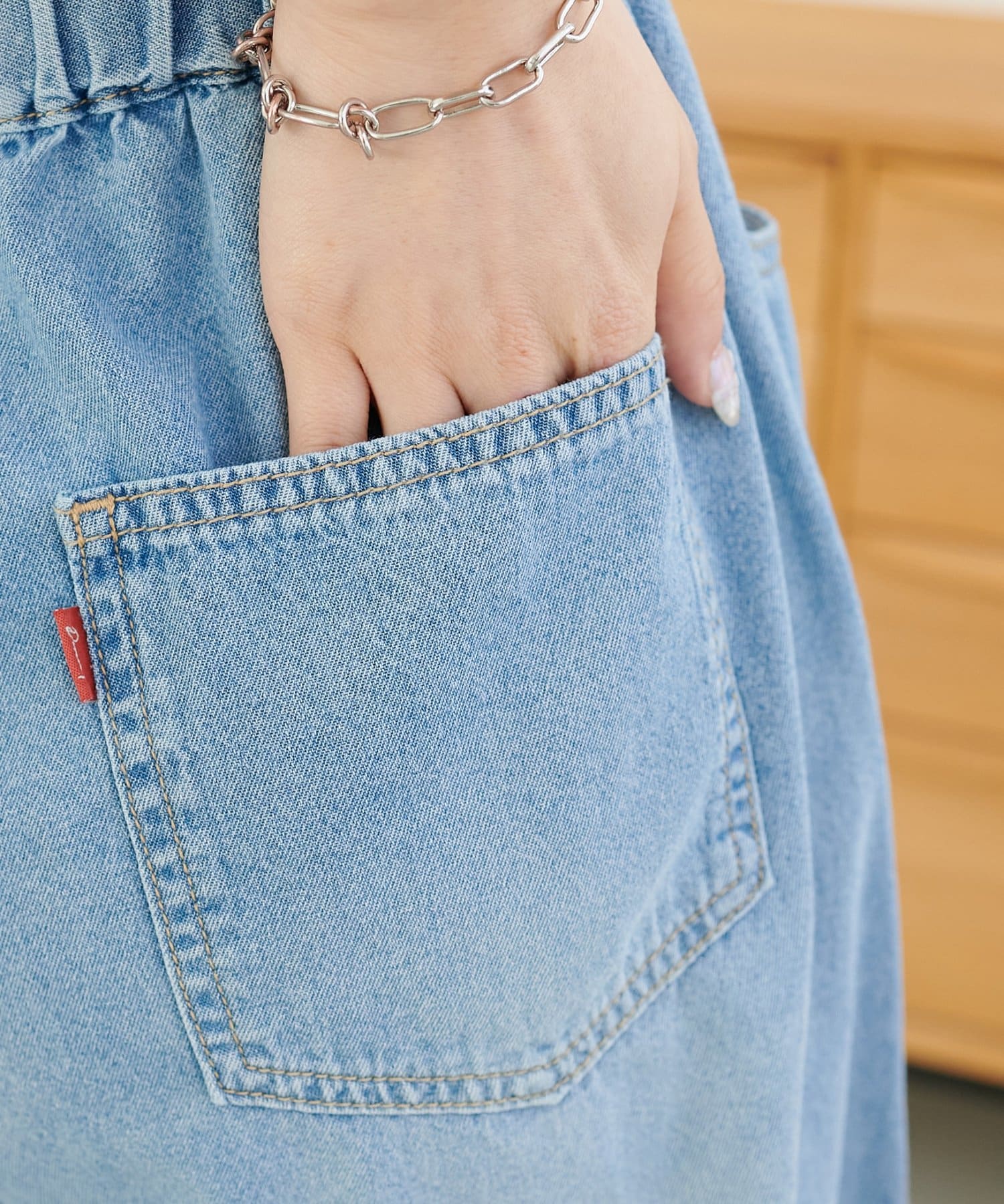 DISCOAT(ディスコート) ライトオンスデニムイージーワイドパンツ