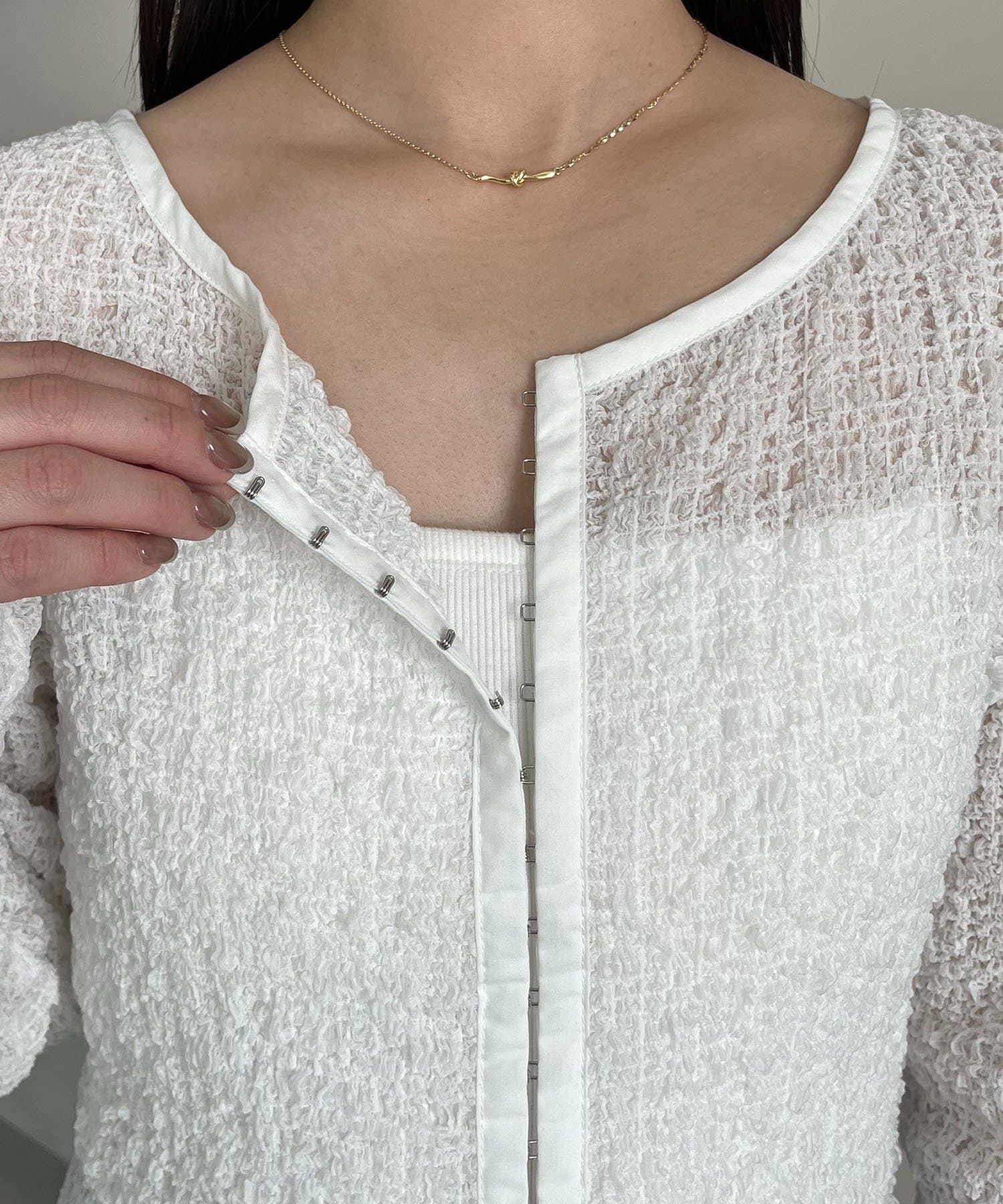 CAPRICIEUX LE'MAGE(カプリシュレマージュ) 【mana企画】シャーリングホックブラウス