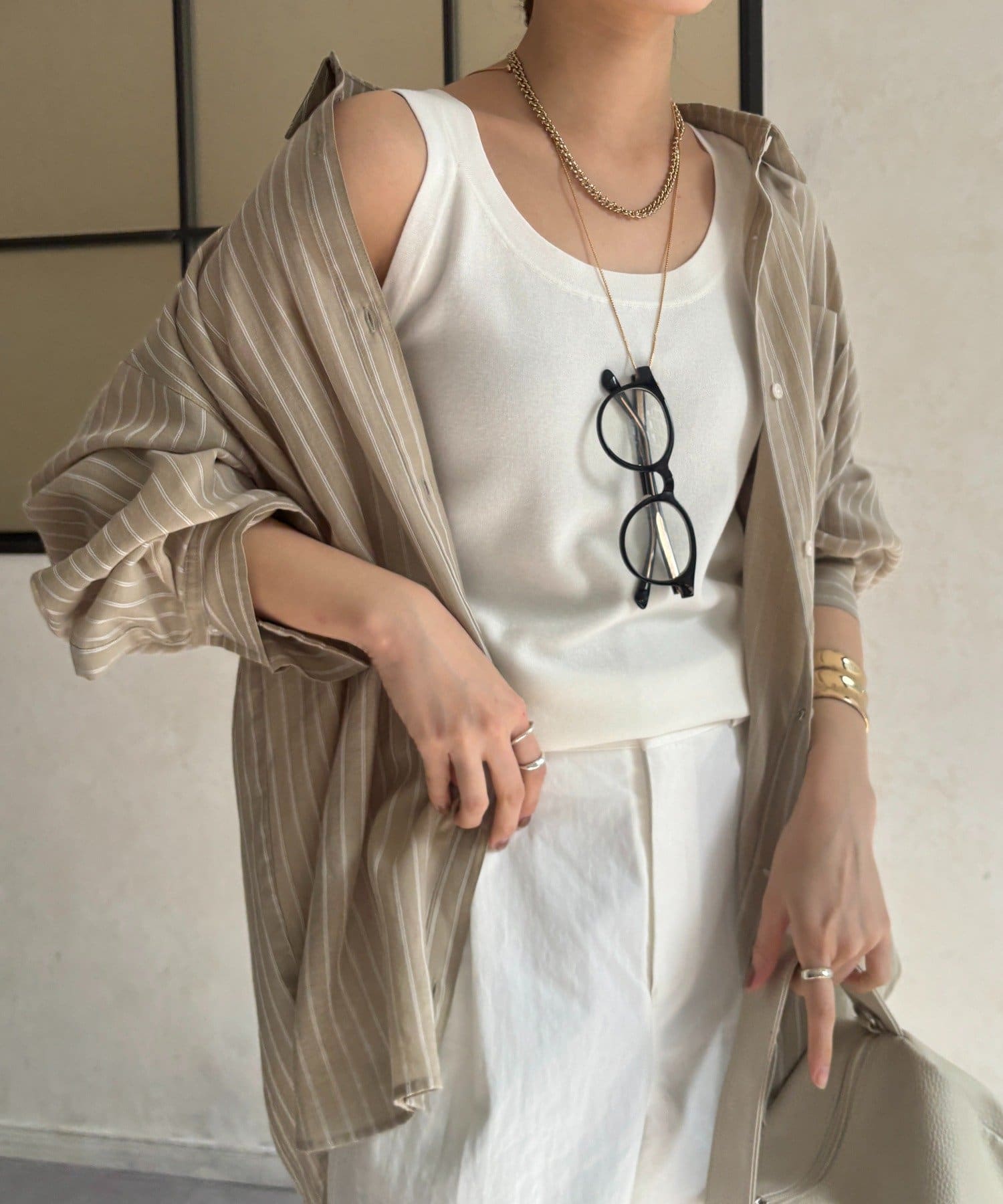 DOUDOU(ドゥドゥ) ハイツイストニットタンク