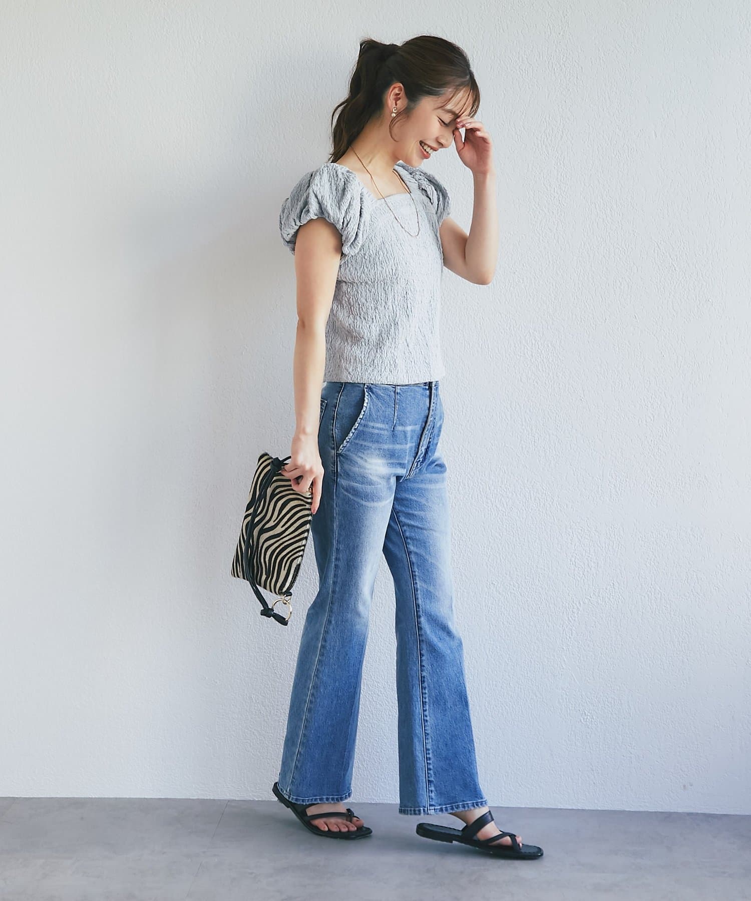 La boutique BonBon(ラブティックボンボン) 【オウレンティ】ゼブラ柄ショルダーバッグ