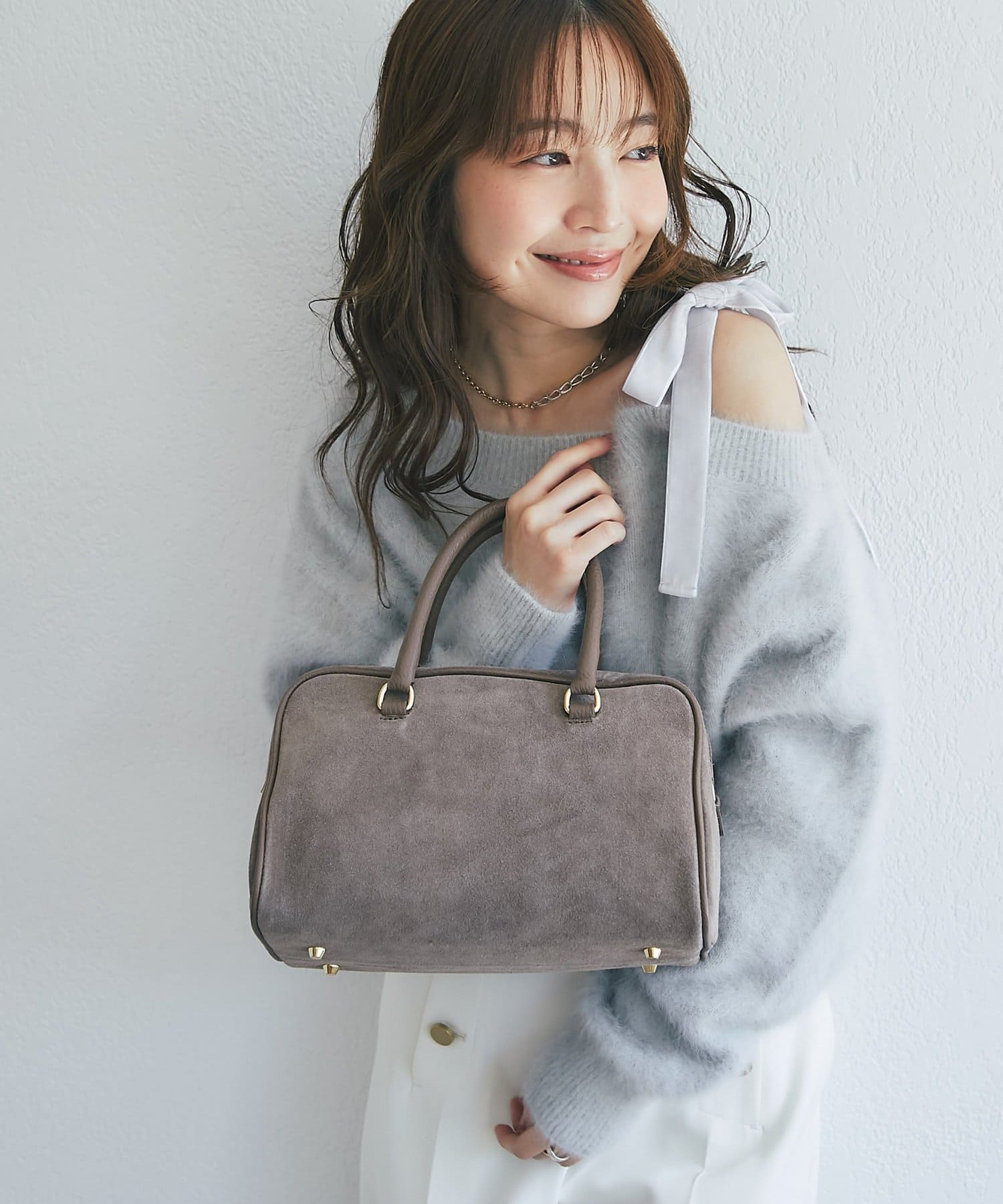 La boutique BonBon(ラブティックボンボン) 【オウレンティ】スエードダブルハンドルバッグ