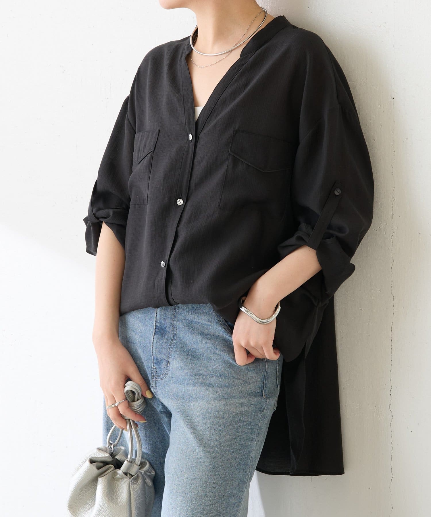 COLLAGE GALLARDAGALANTE(コラージュ ガリャルダガランテ) 【丈を変えられる】ヴィンテージライクシアーシャツ