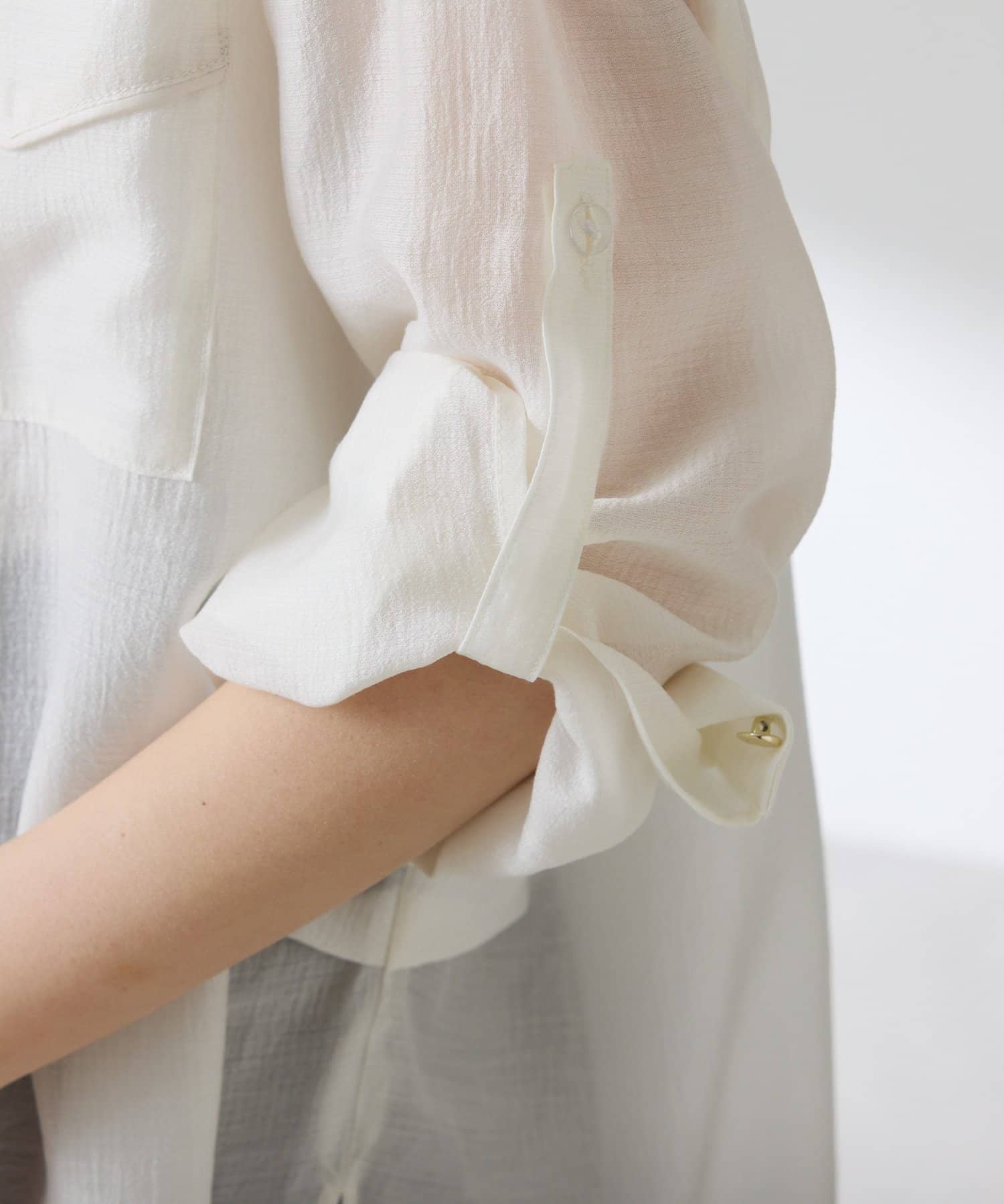 COLLAGE GALLARDAGALANTE(コラージュ ガリャルダガランテ) 【丈を変えられる】ヴィンテージライクシアーシャツ