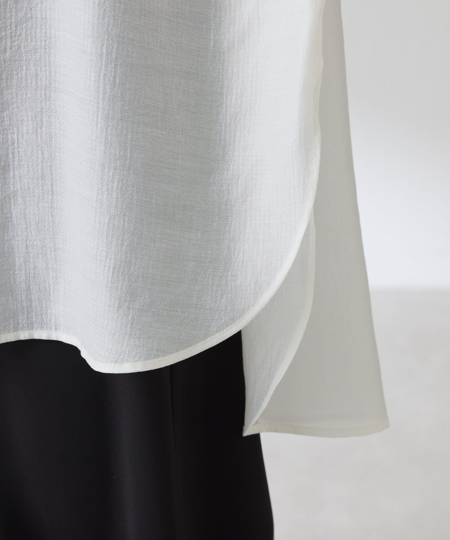 COLLAGE GALLARDAGALANTE(コラージュ ガリャルダガランテ) 【丈を変えられる】ヴィンテージライクシアーシャツ