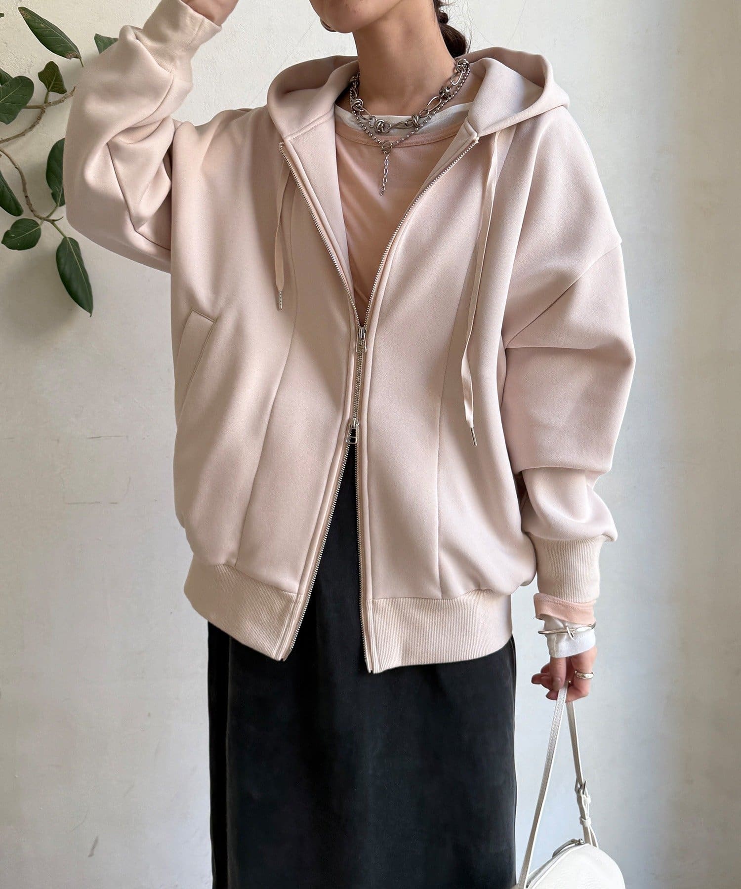 DOUDOU(ドゥドゥ) ボンディングジップフーディー