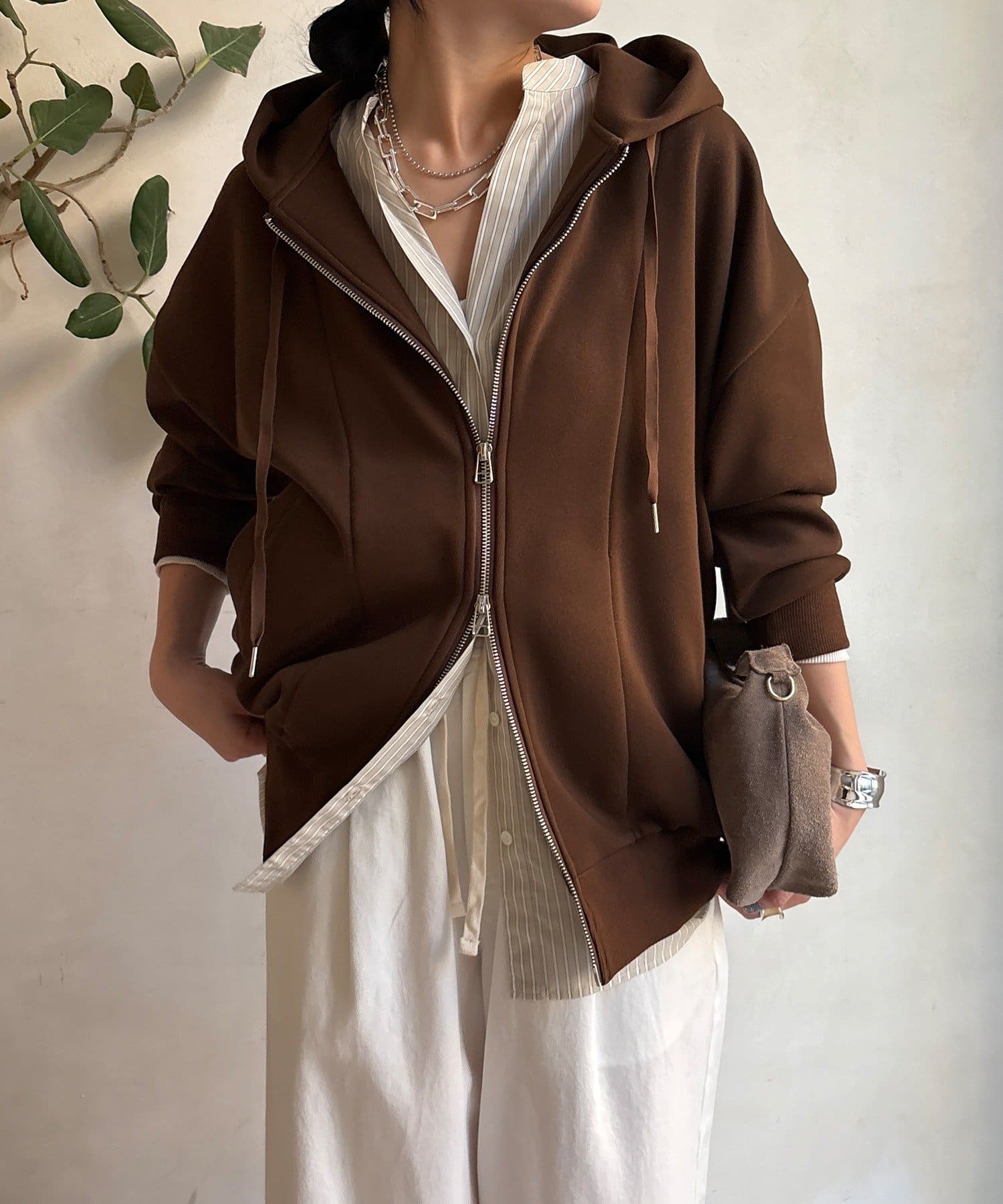 DOUDOU(ドゥドゥ) ボンディングジップフーディー