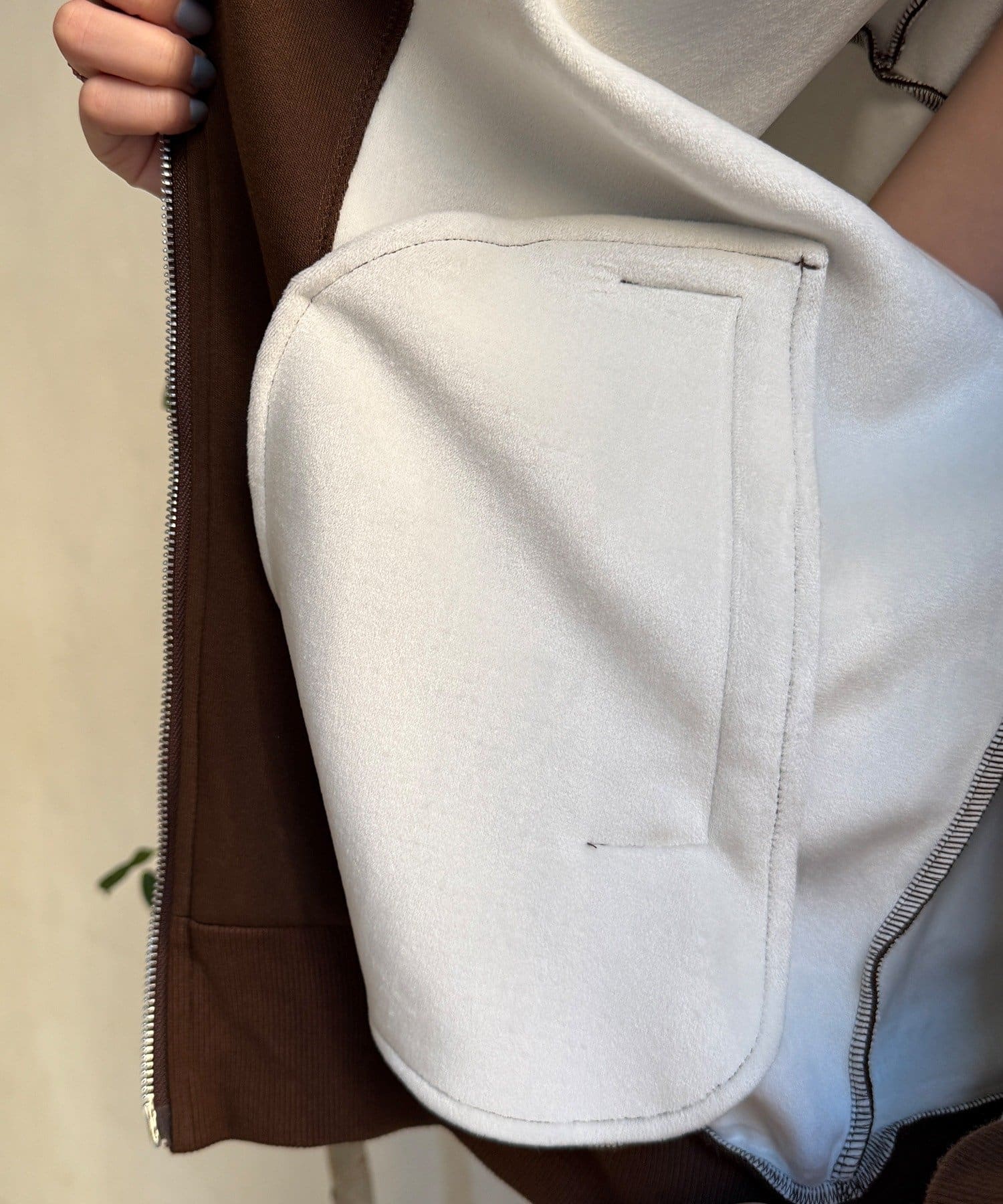 DOUDOU(ドゥドゥ) ボンディングジップフーディー