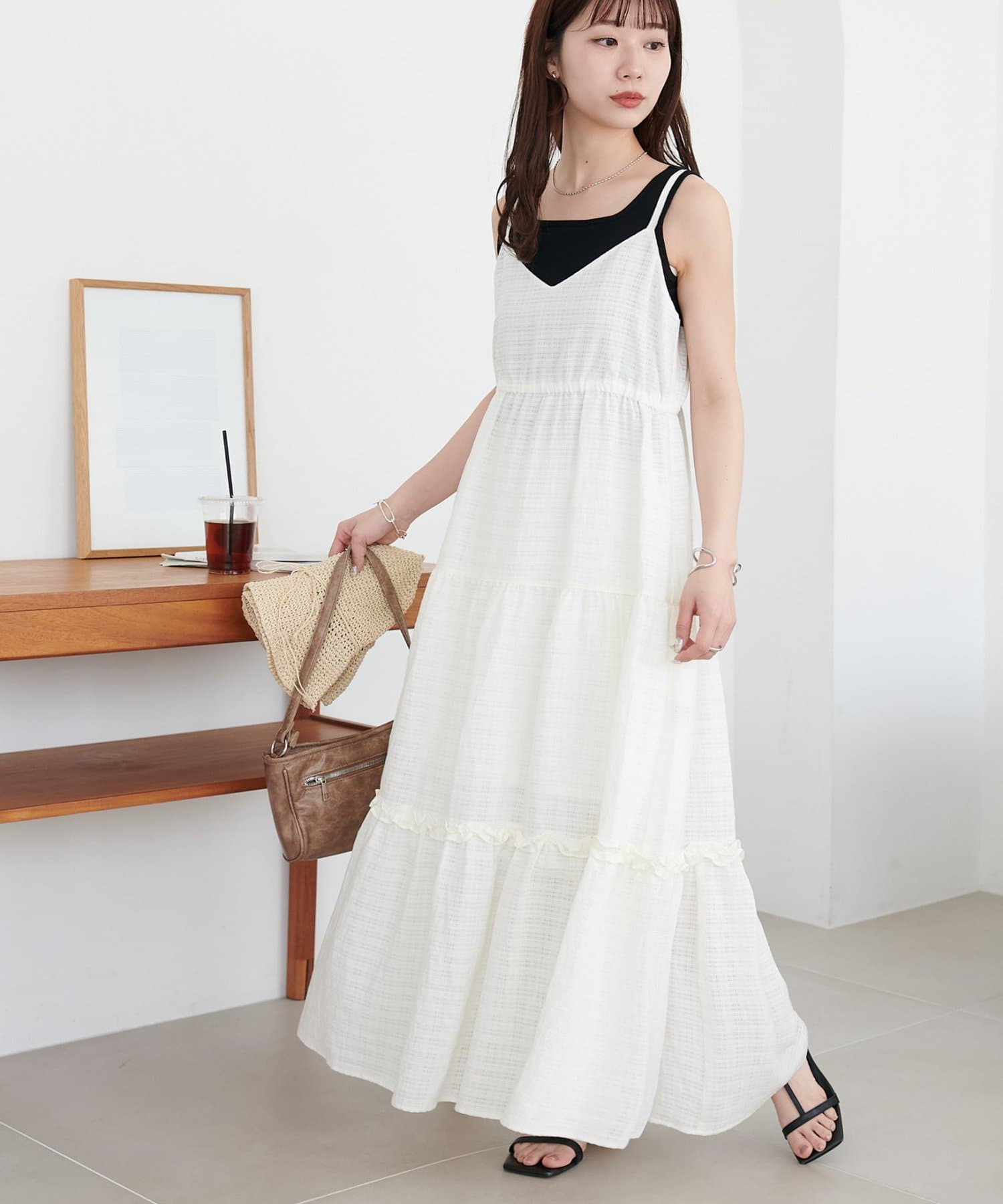 DISCOAT(ディスコート) 【marusara】シアーチェックティアードワンピース