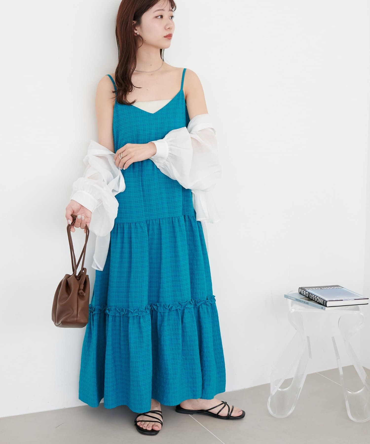 DISCOAT(ディスコート) 【marusara】シアーチェックティアードワンピース