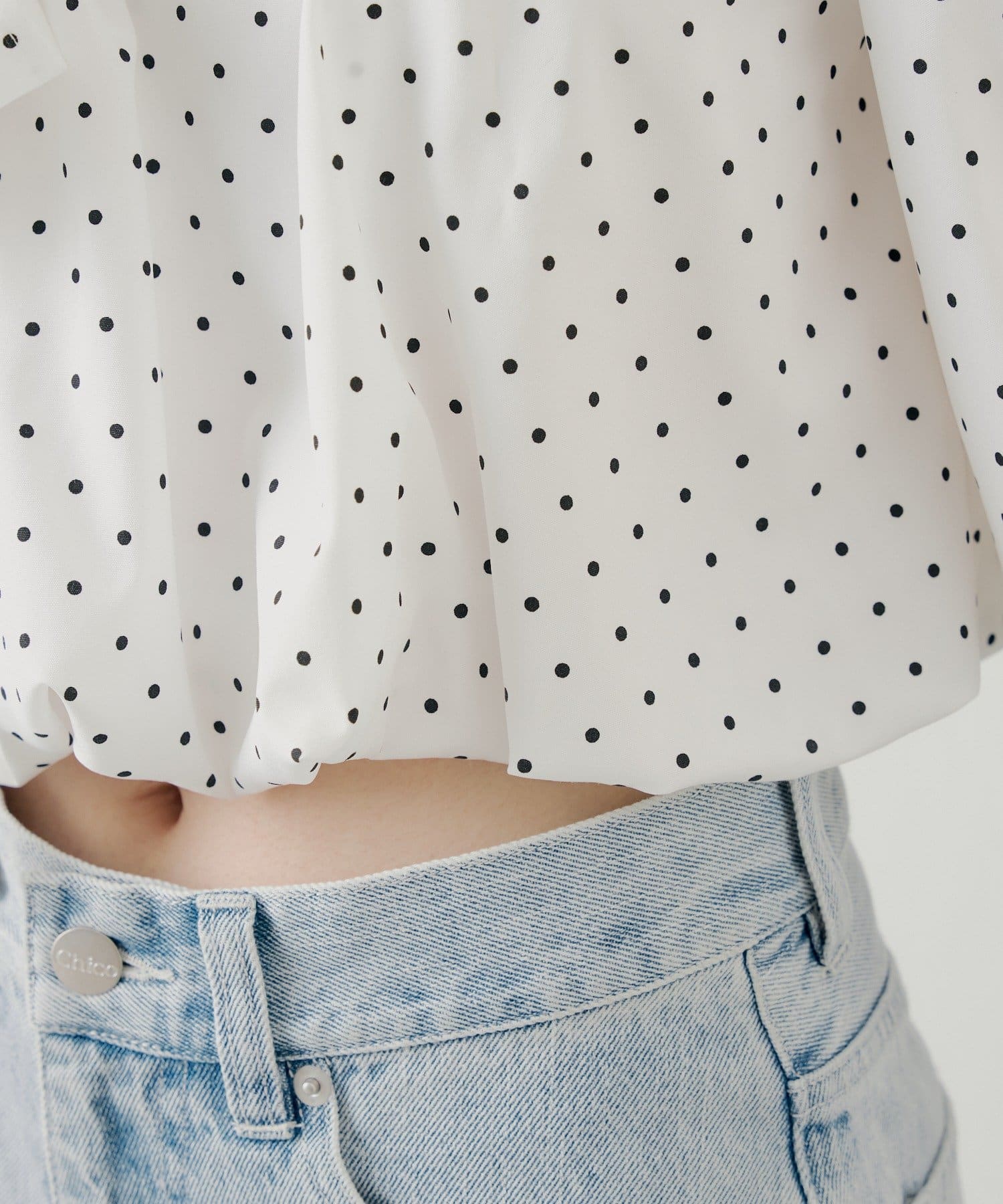 Chico(チコ) オフショルリボンバルーンブラウス