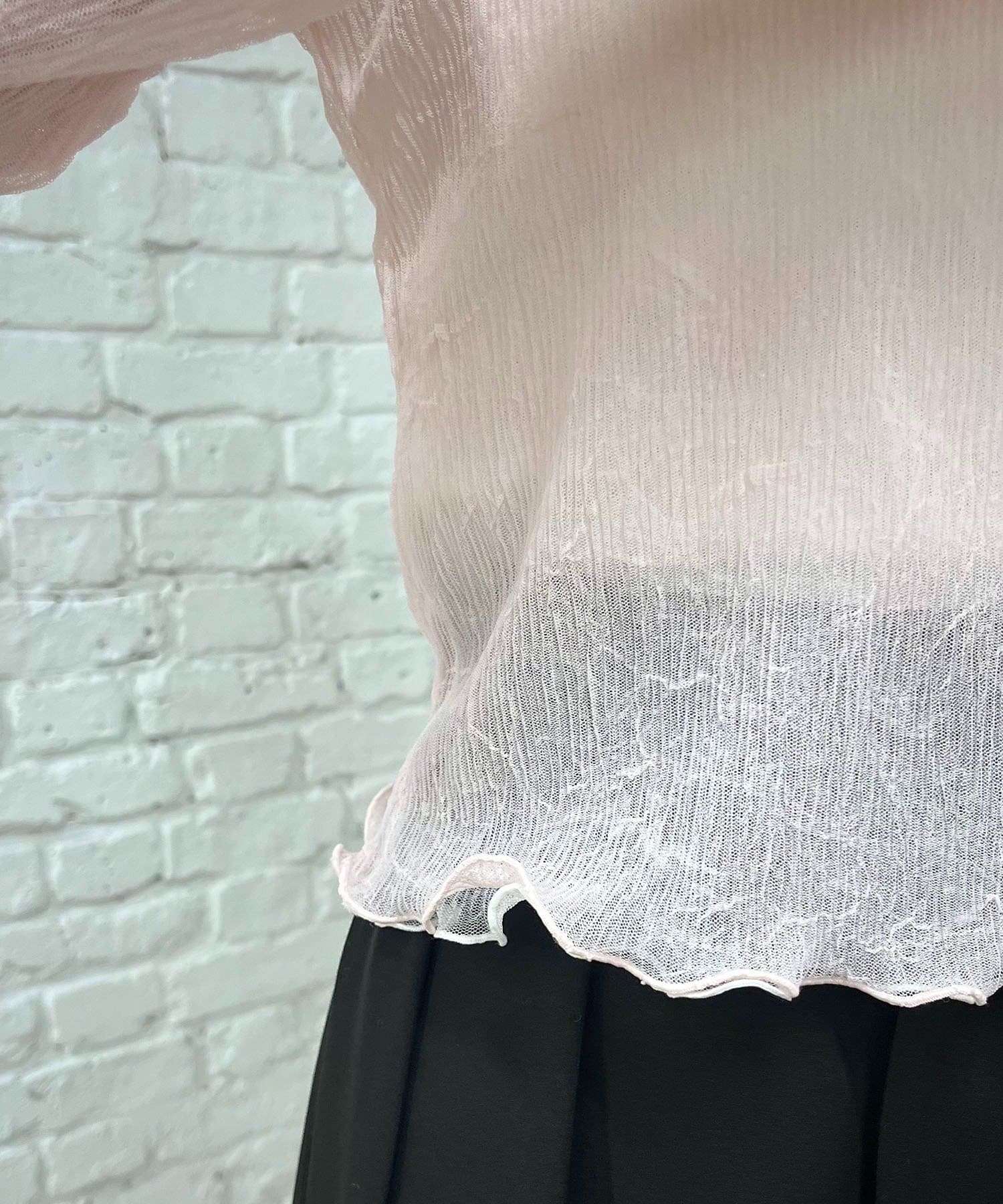 CAPRICIEUX LE'MAGE(カプリシュレマージュ) 【リバーシブル/前後2WAY】ワッシャーリバプルオーバー