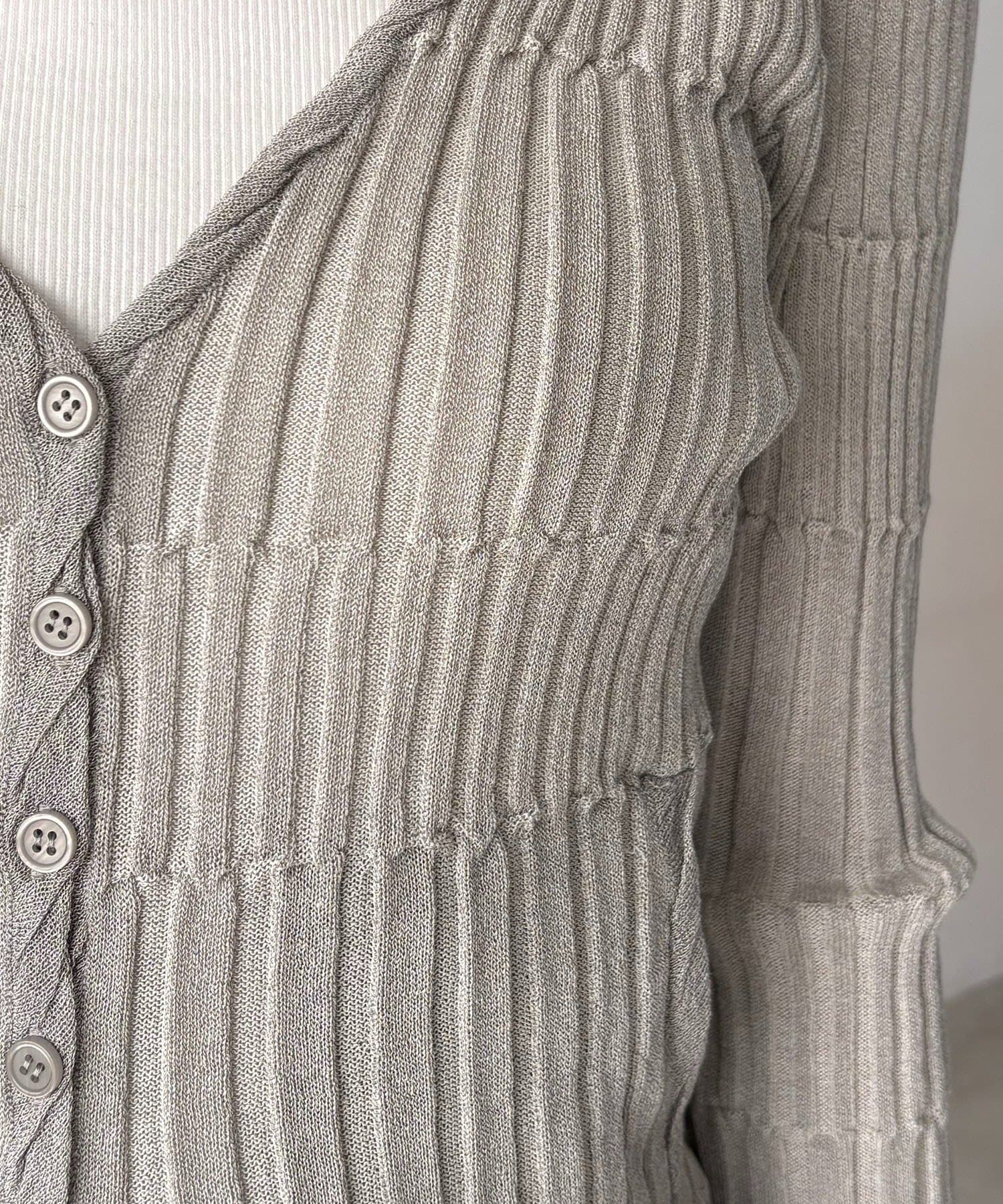 CAPRICIEUX LE'MAGE(カプリシュレマージュ) バイカラーリブカーディガン