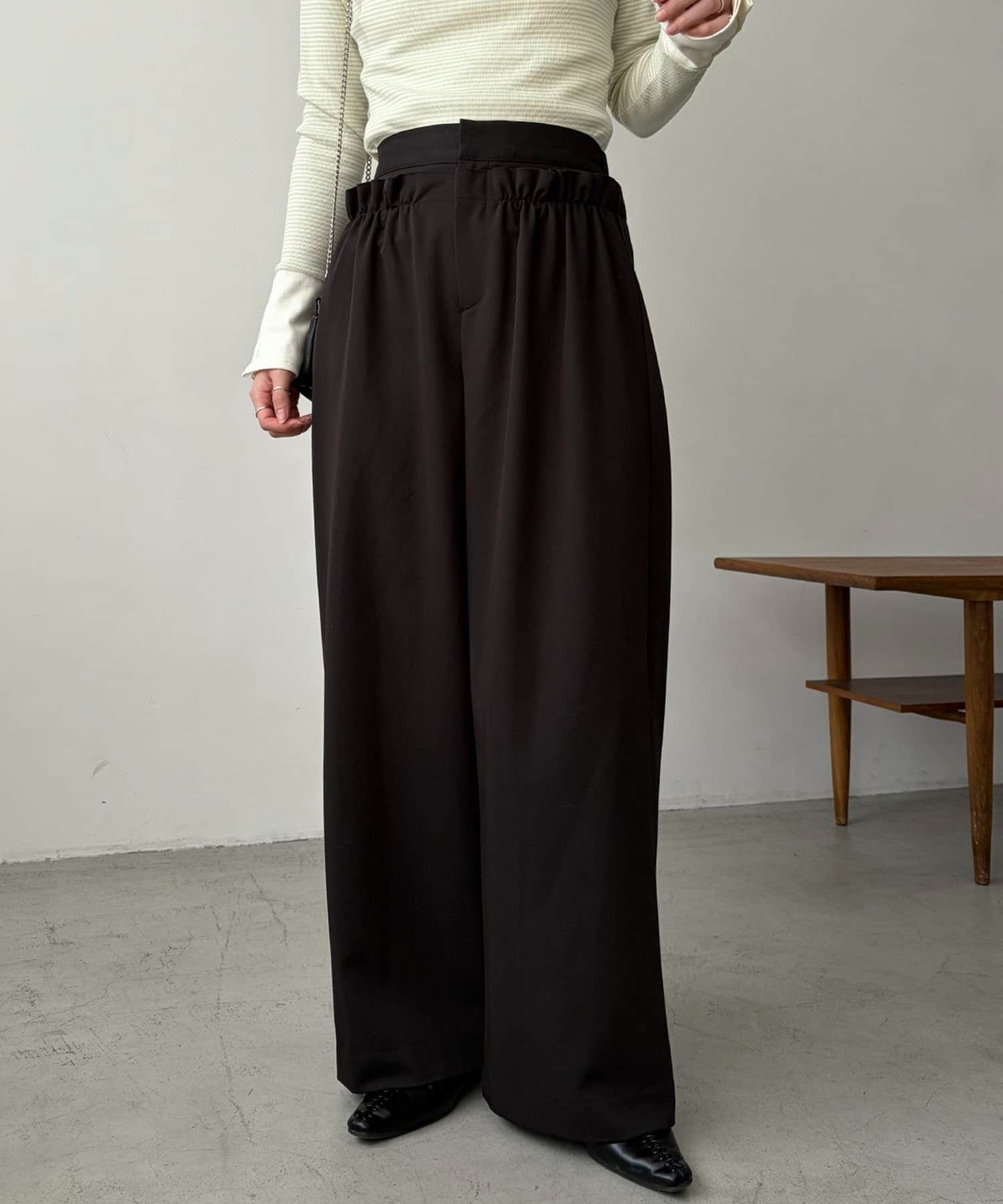 CAPRICIEUX LE'MAGE(カプリシュレマージュ) 【低身長サイズあり】ギャザーフリルパンツ