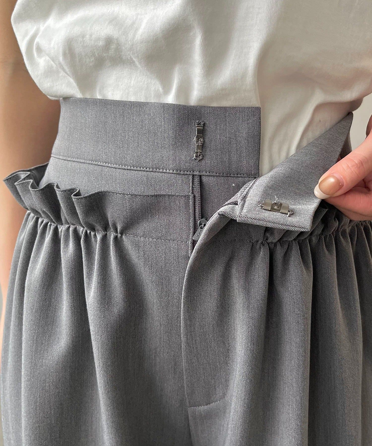 CAPRICIEUX LE'MAGE(カプリシュレマージュ) 【低身長サイズあり】ギャザーフリルパンツ