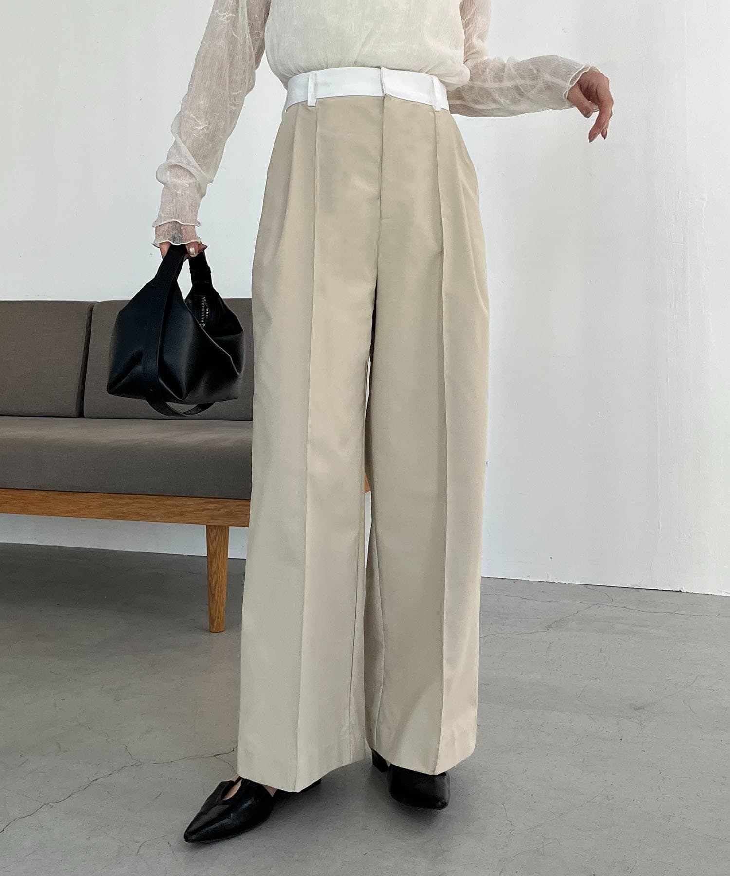 CAPRICIEUX LE'MAGE(カプリシュレマージュ) 〈C.L〉バイカラーウエストパンツ