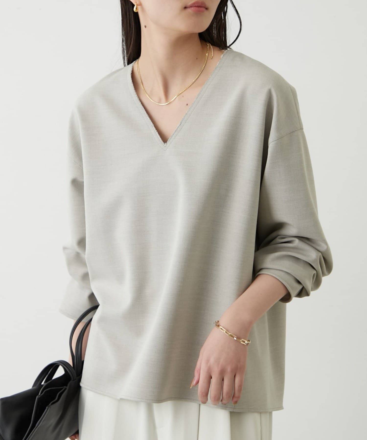 LOUNGEDRESS(ラウンジドレス) ダブルクロスVブラウス