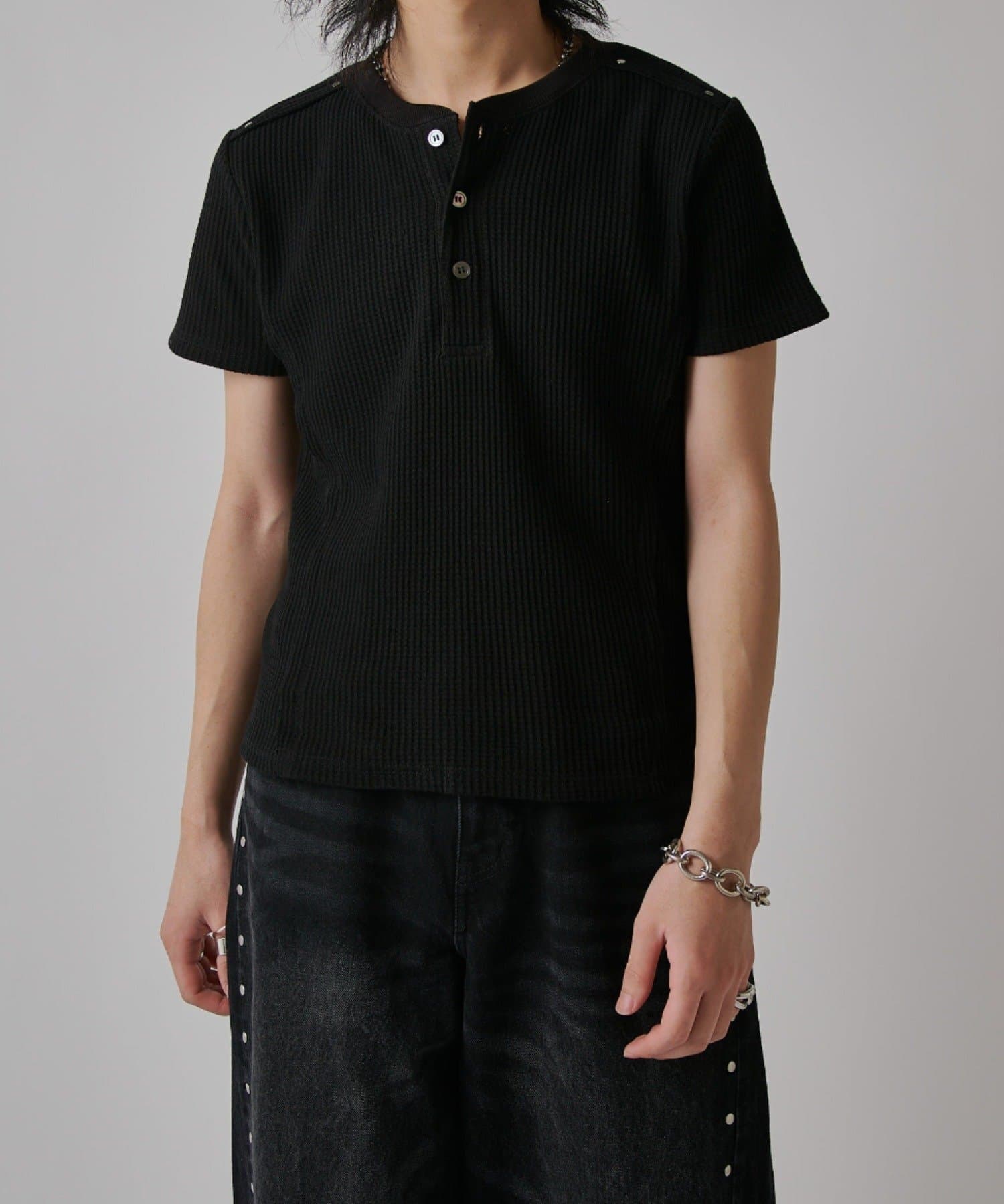 Lui's(ルイス) SURJENT　ワッフルヘンリーネックTシャツ