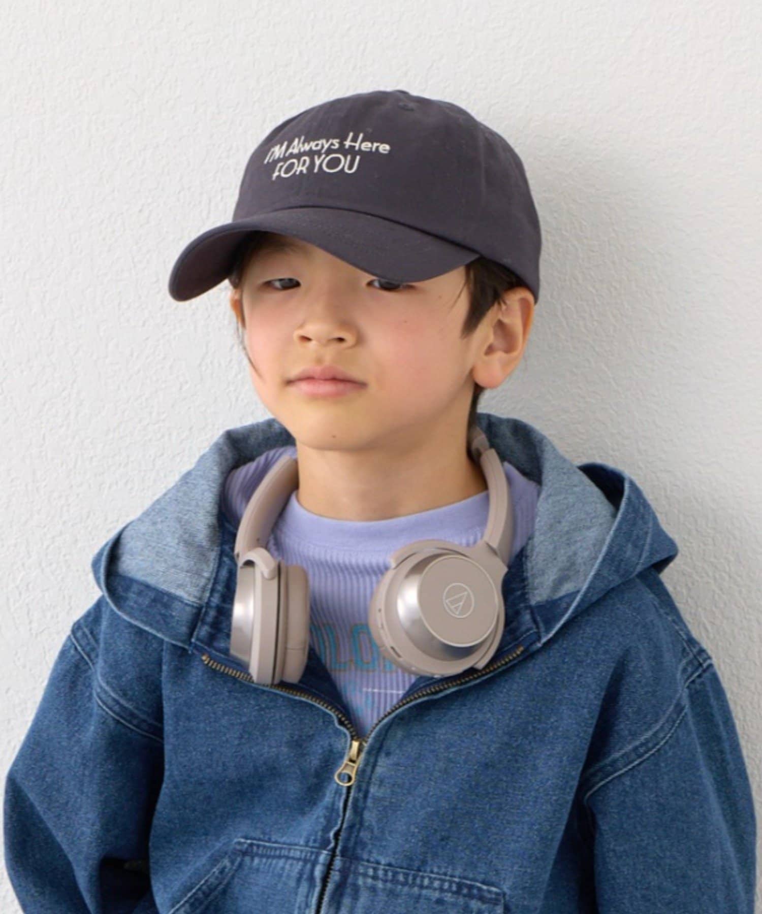 CIAOPANIC TYPY(チャオパニックティピー) 【KIDS】《ユニセックス》日焼け対策ストライプスカーフ付きロゴ刺繍CAP