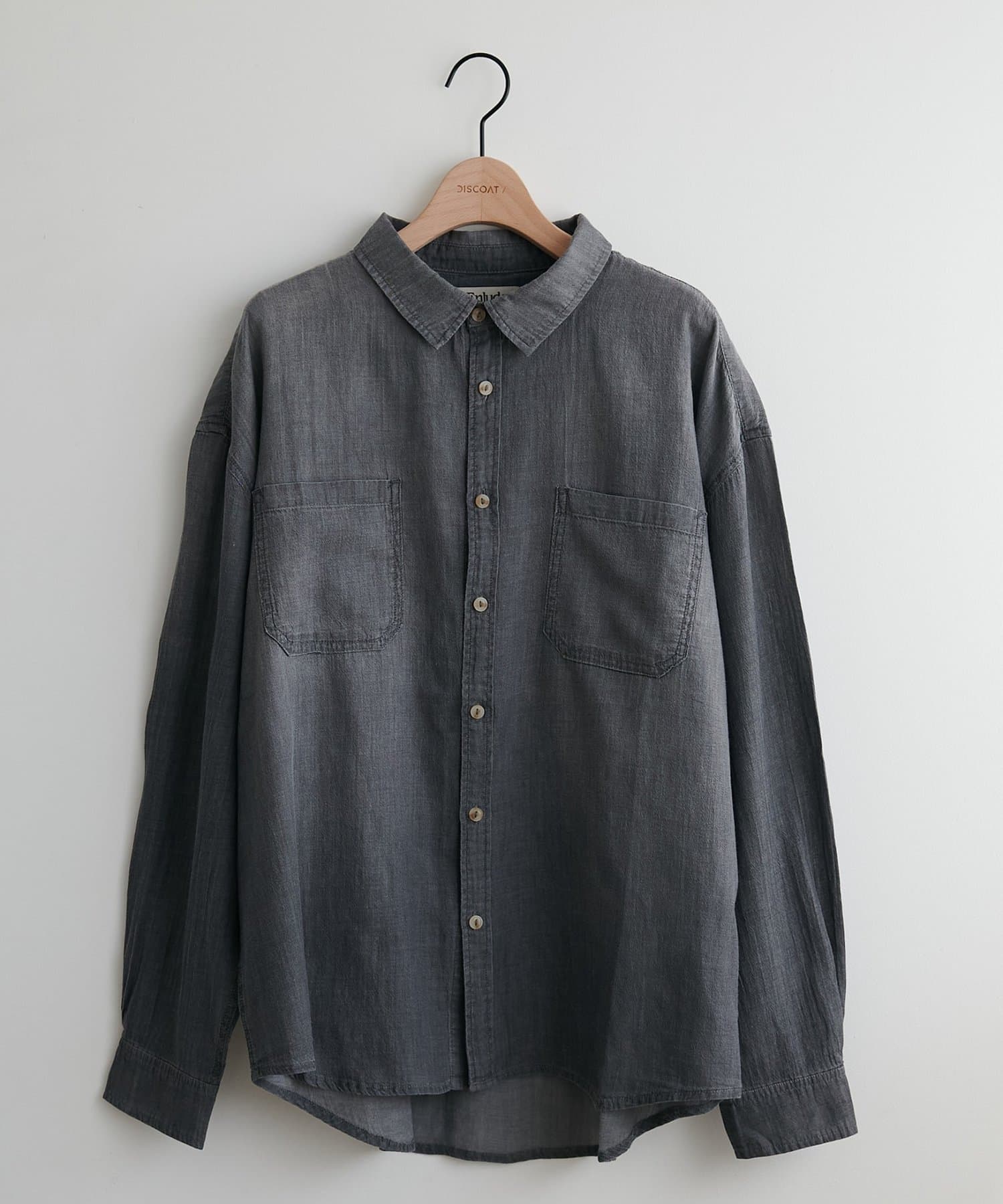 DISCOAT(ディスコート) 【Enlude/夏も快適！さらっとした着心地】シアーデニムダブルポケットオーバーシャツ《ユニセックス》