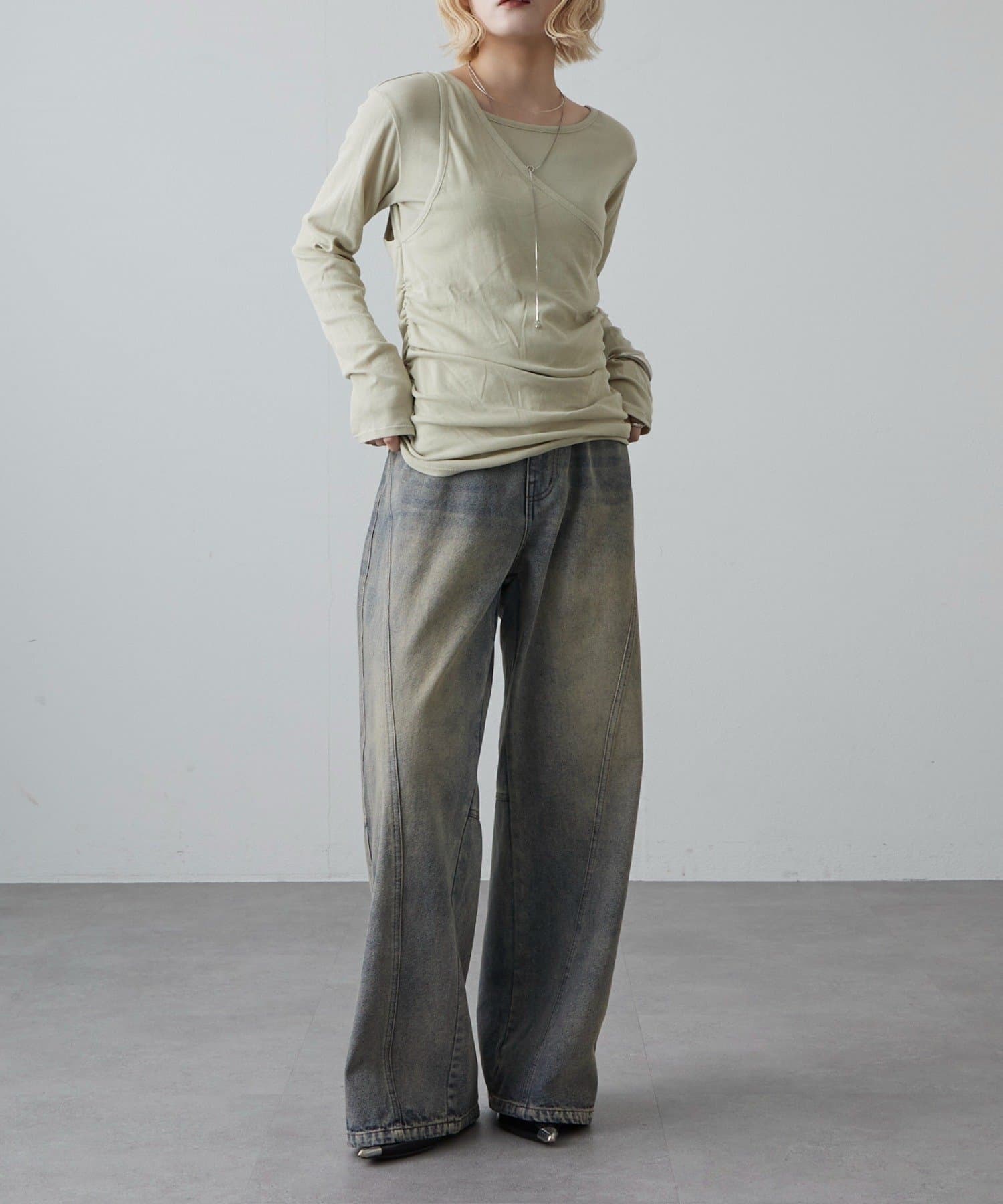 Lui's(ルイス) ワンショルダーレイヤードトップス