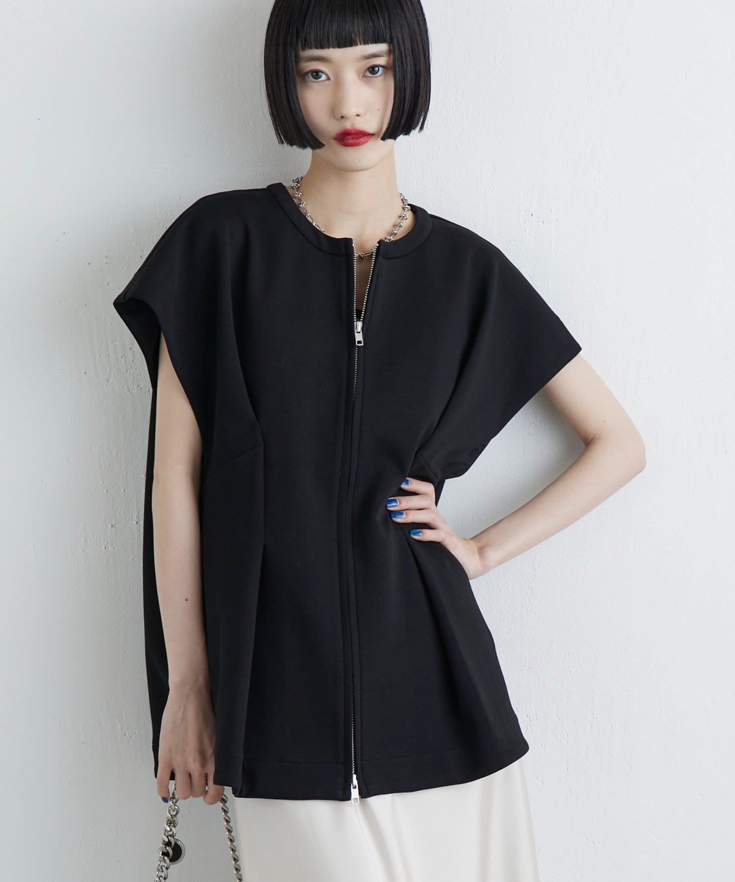 Lui's(ルイス) ウエストシェイプZIPトップス