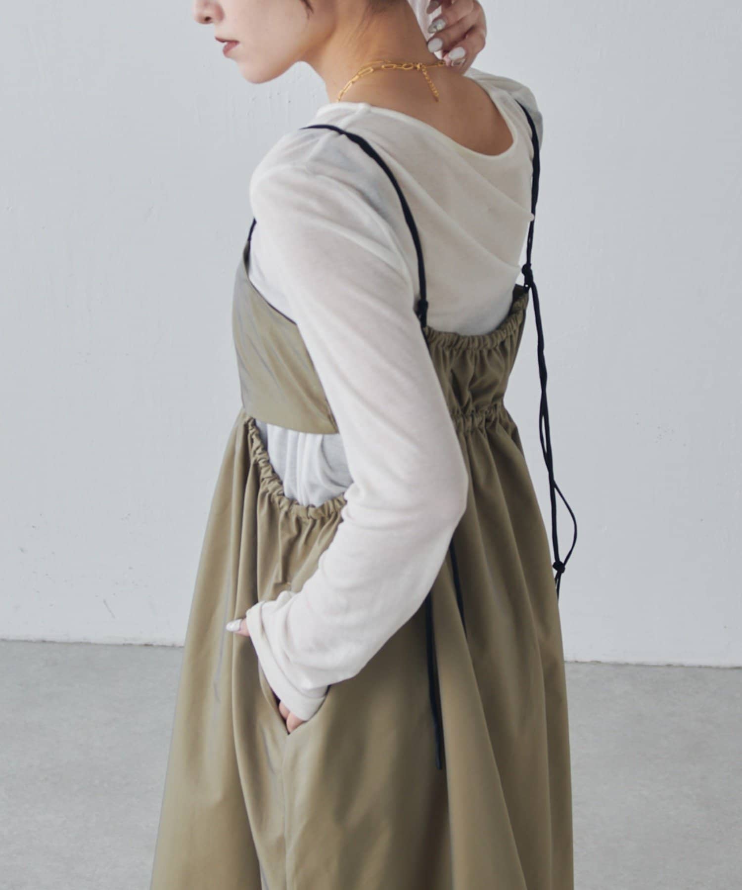 Lui's(ルイス) ウエスト切替ギャザーキャミワンピース