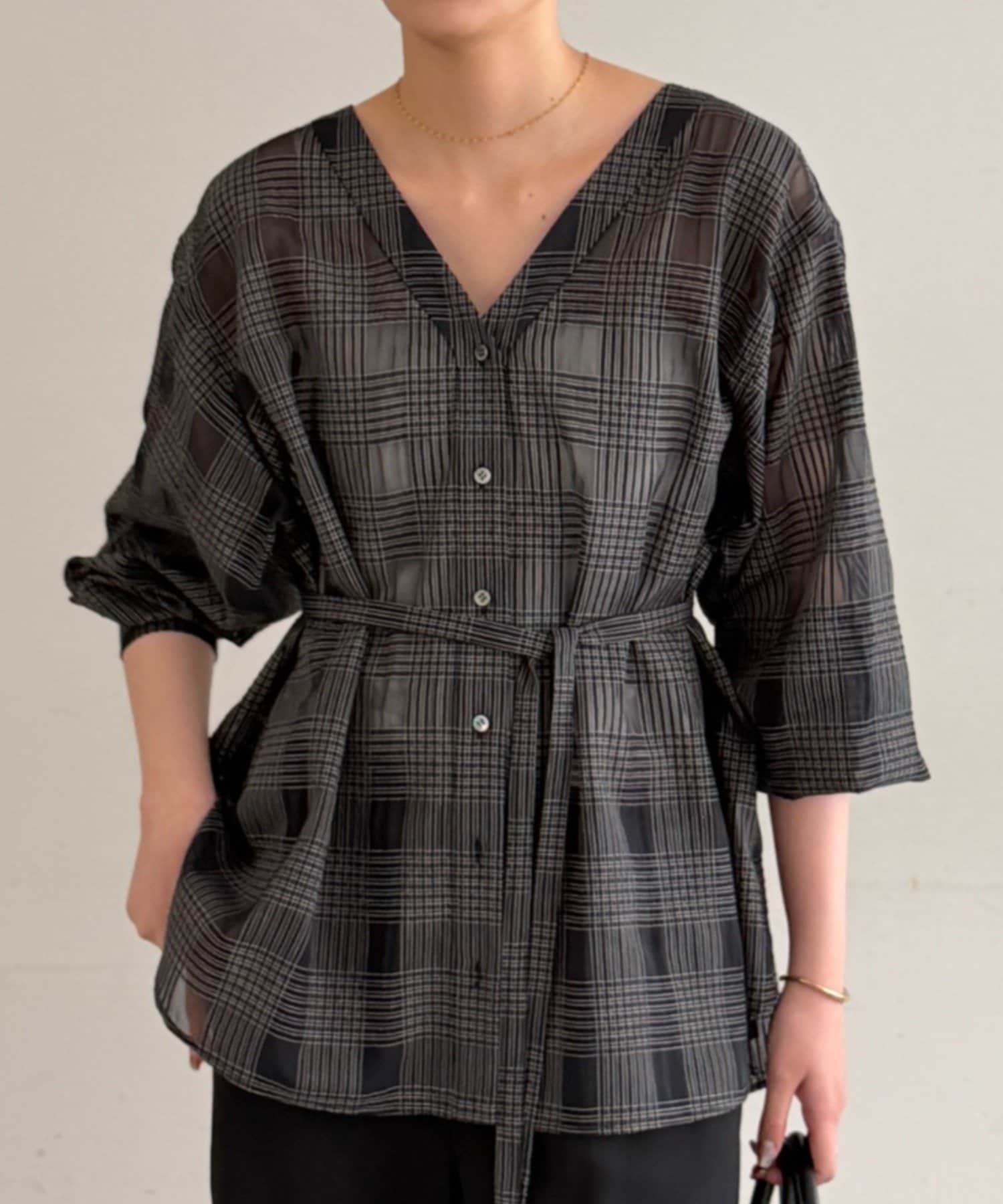 LOUNGEDRESS(ラウンジドレス) シアーチェックシャツ