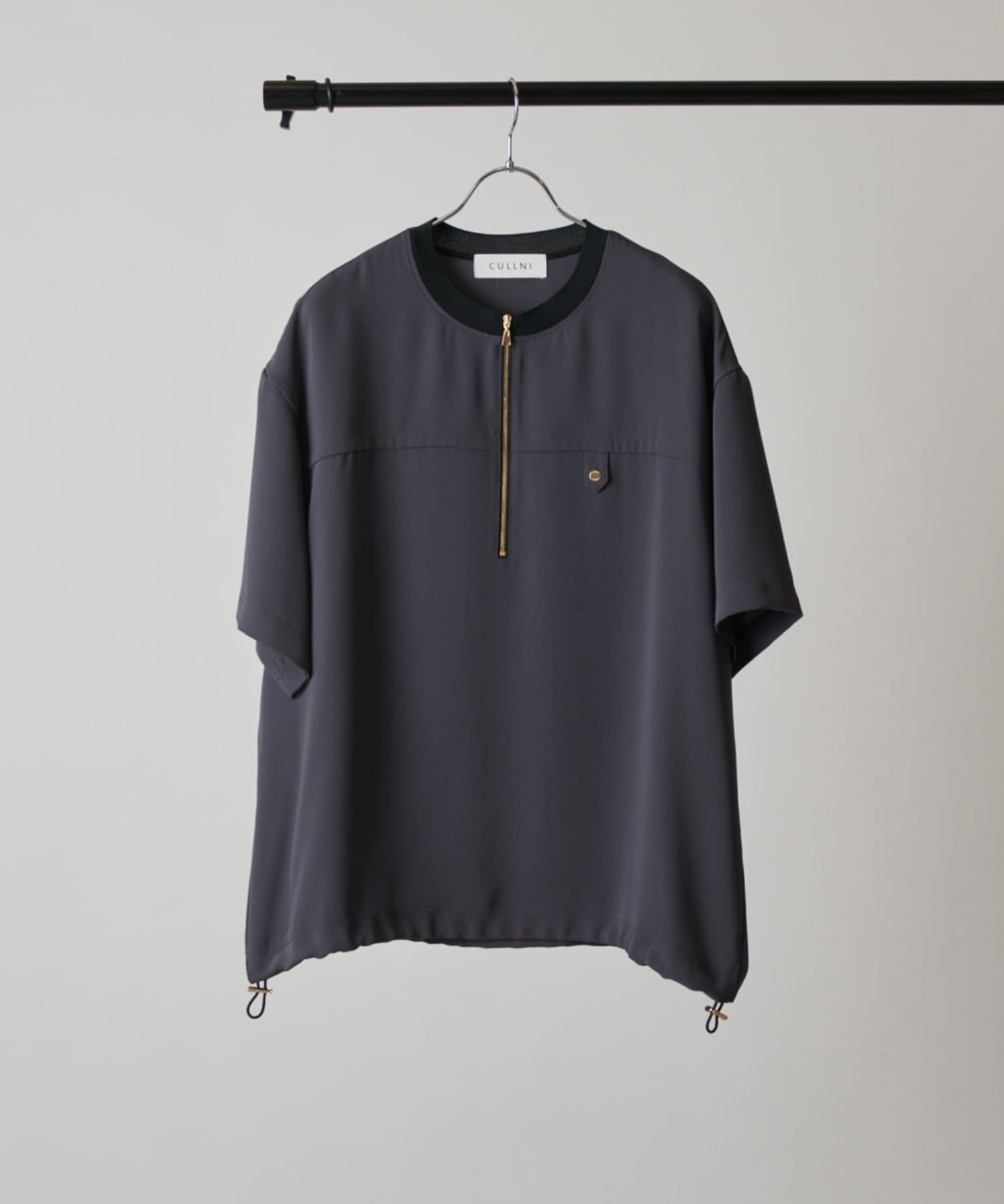 Lui's(ルイス) 【CULLNI for Lui's】ハーフジップバイカラークルーネックTシャツ