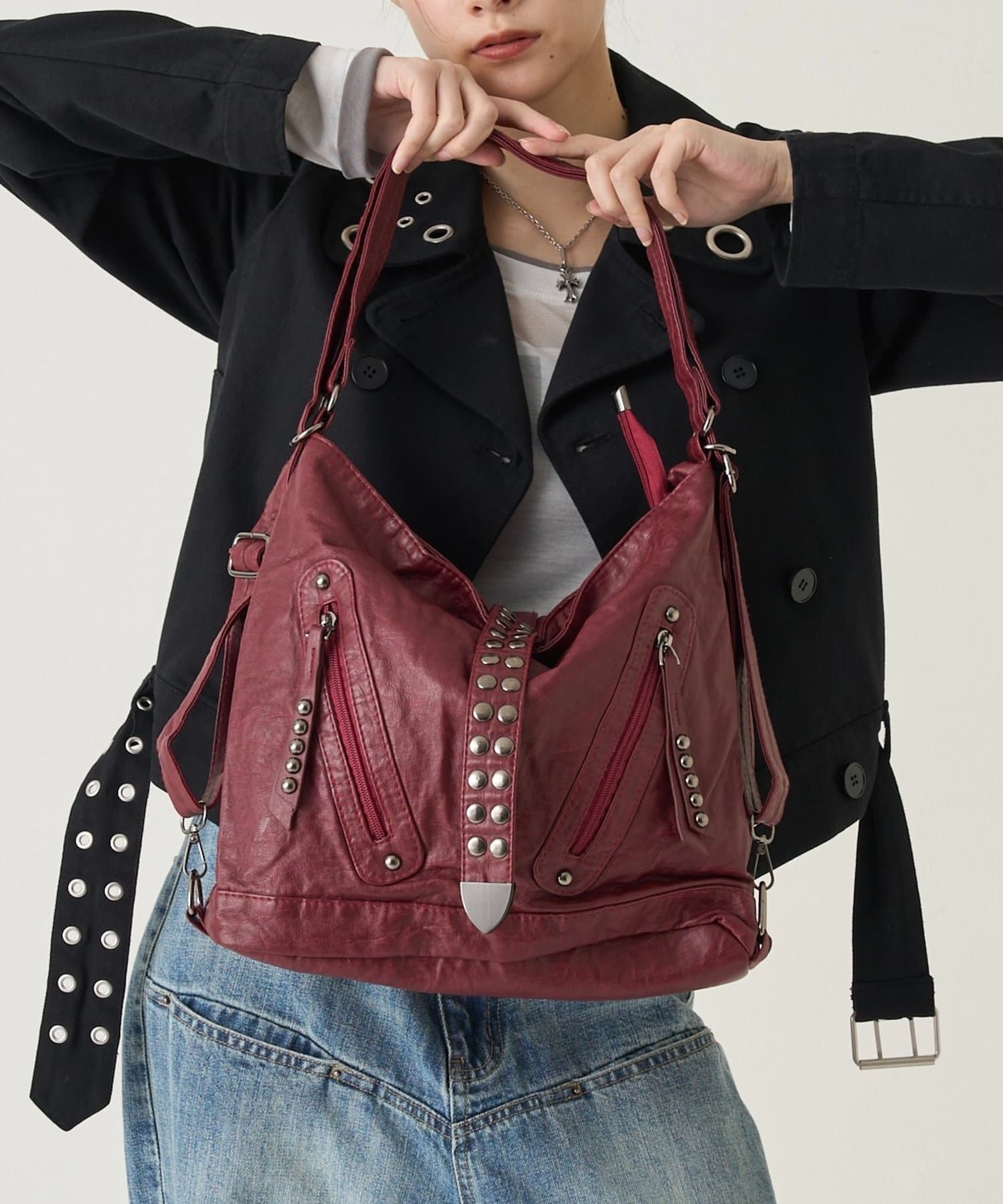 WHO’S WHO gallery(フーズフーギャラリー) 2-WAY DOT STUDS RIMP BAG