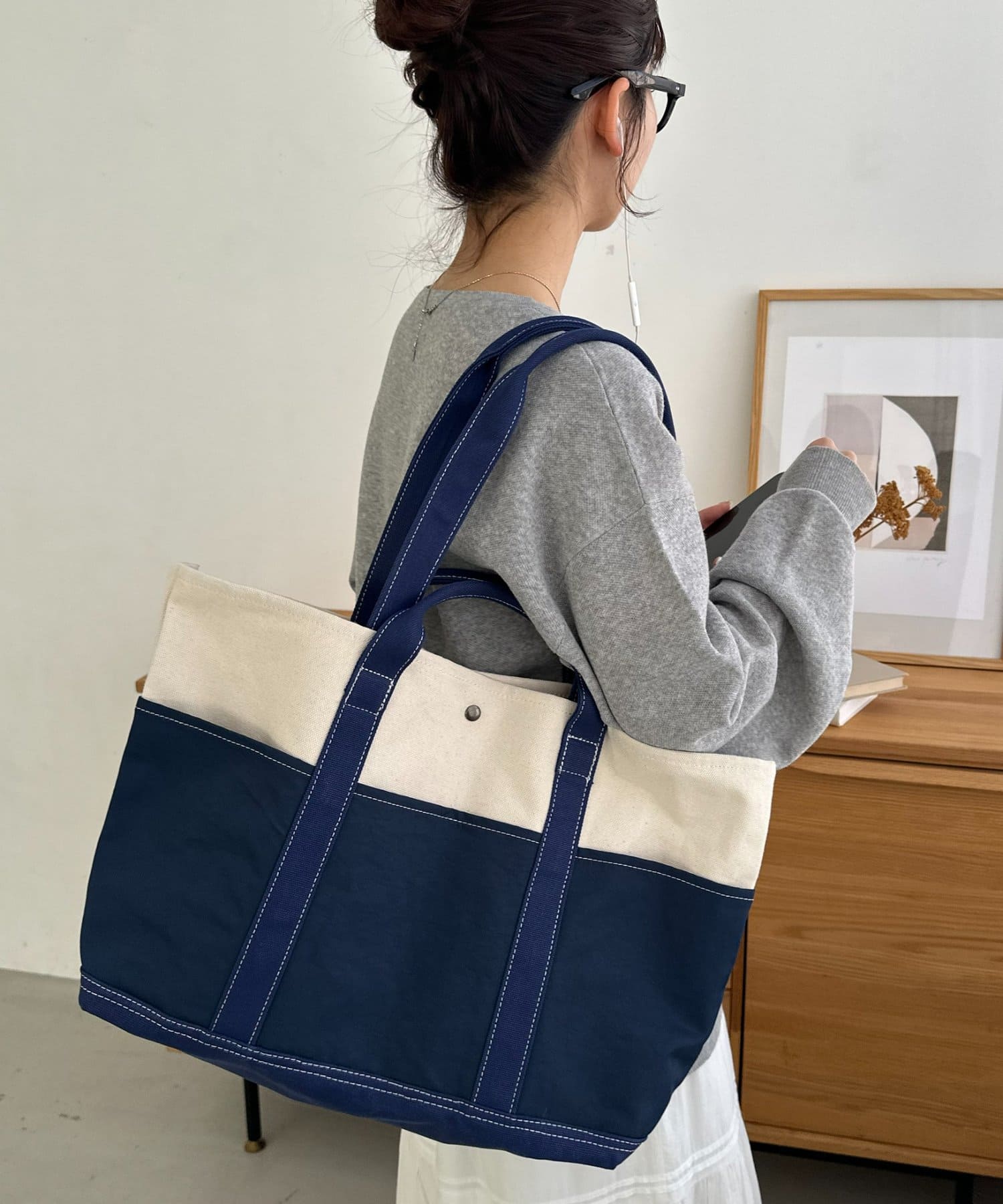 DISCOAT(ディスコート) 【Enlude】キャンバスナイロンコンビトートバック