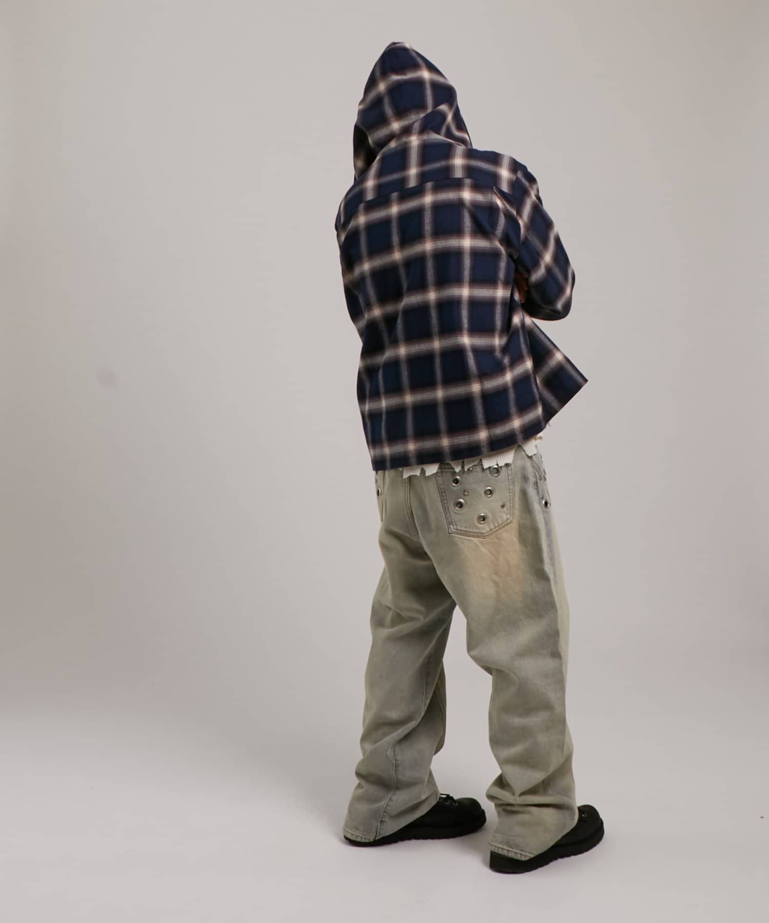 WHO’S WHO gallery(フーズフーギャラリー) 【Sourcream】ウエスタンオンブレチェックフードシャツ